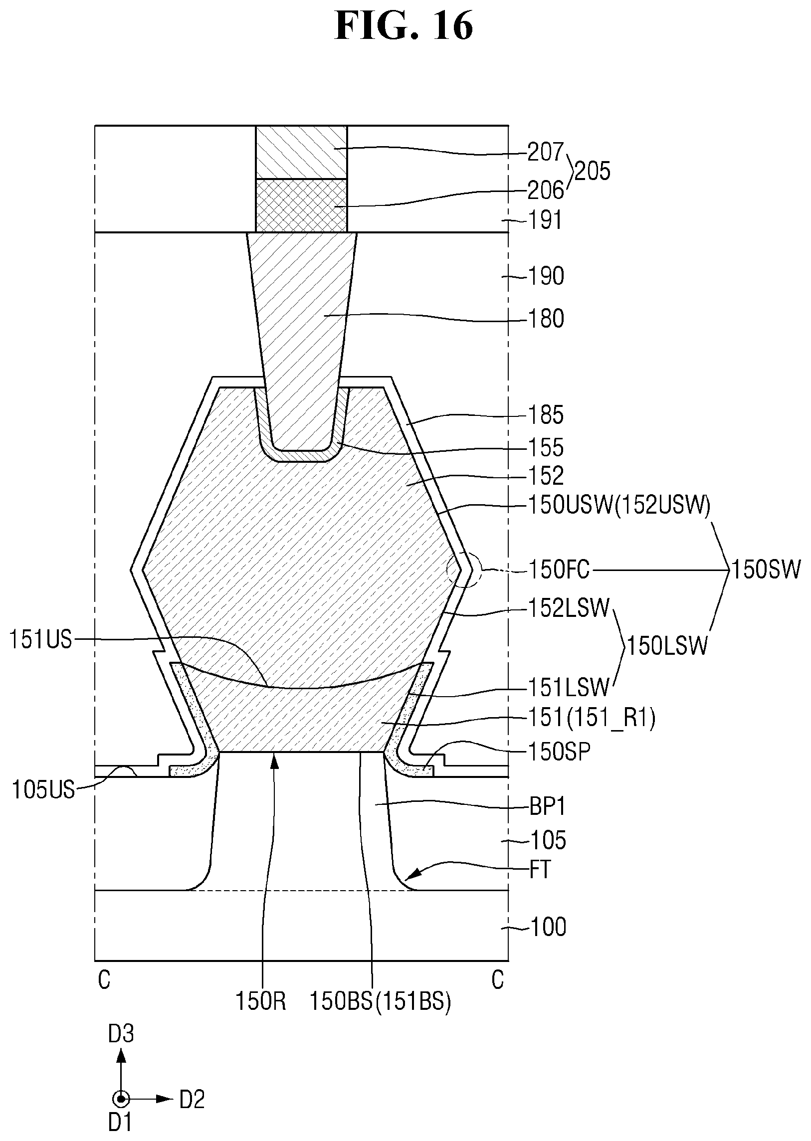 Patent US12610574 Figure 16 – Semiconductor device and method for manufacturing the same