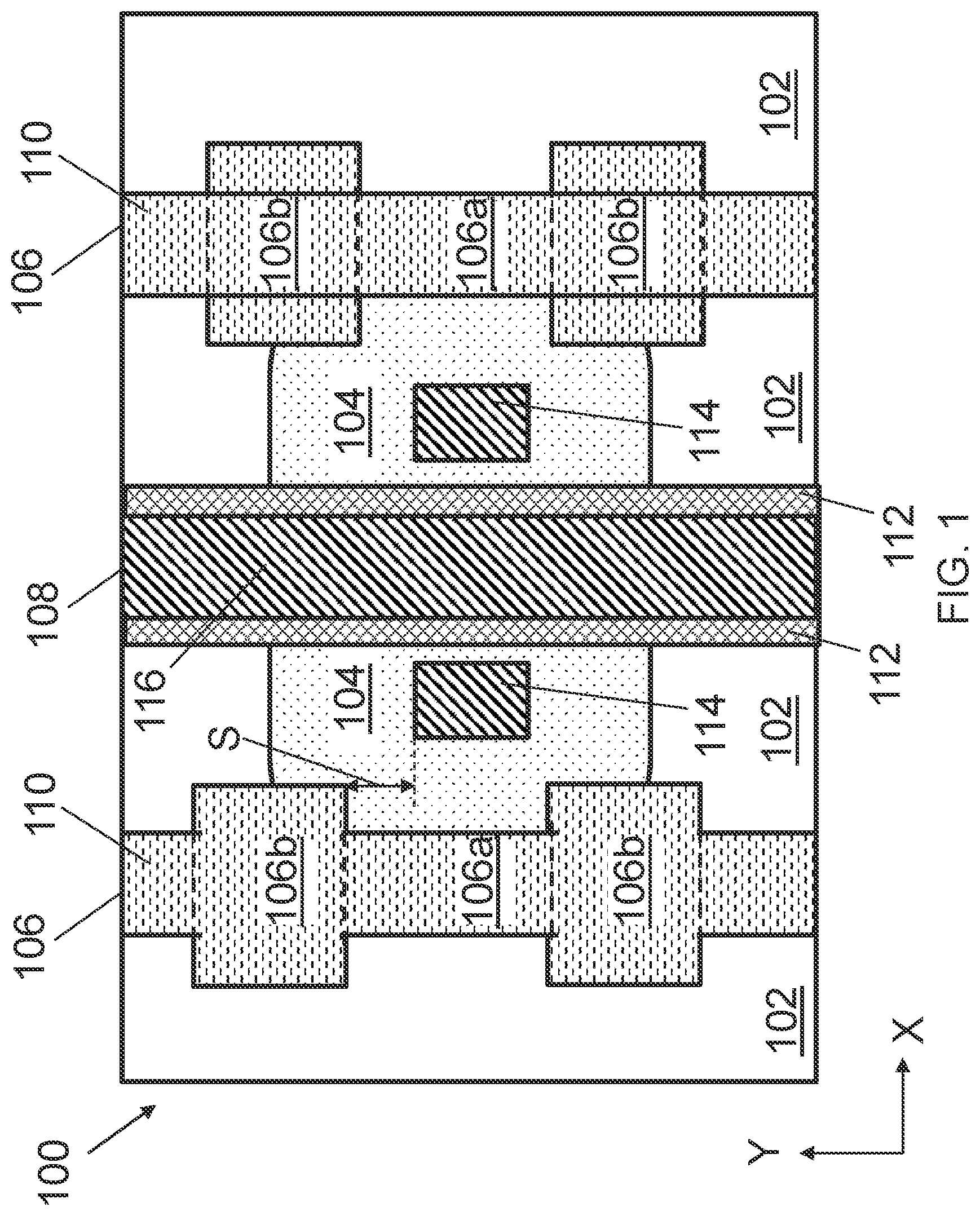 Patent US12610576 — Gate structure over corner segment of semiconductor region — Figure 1