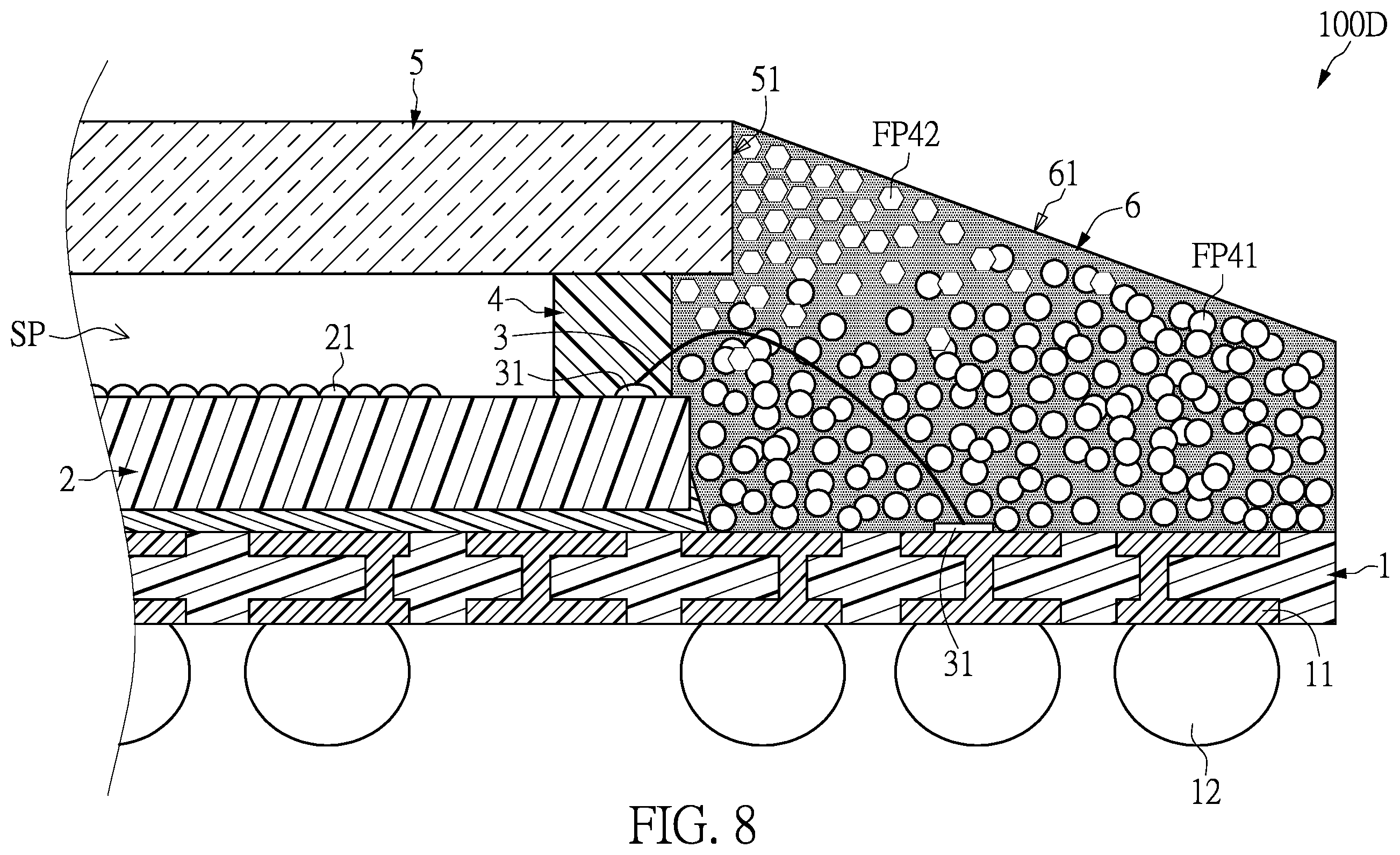 Patent US12610639 Figure 7 – Semiconductor package structure and method for producing the same
