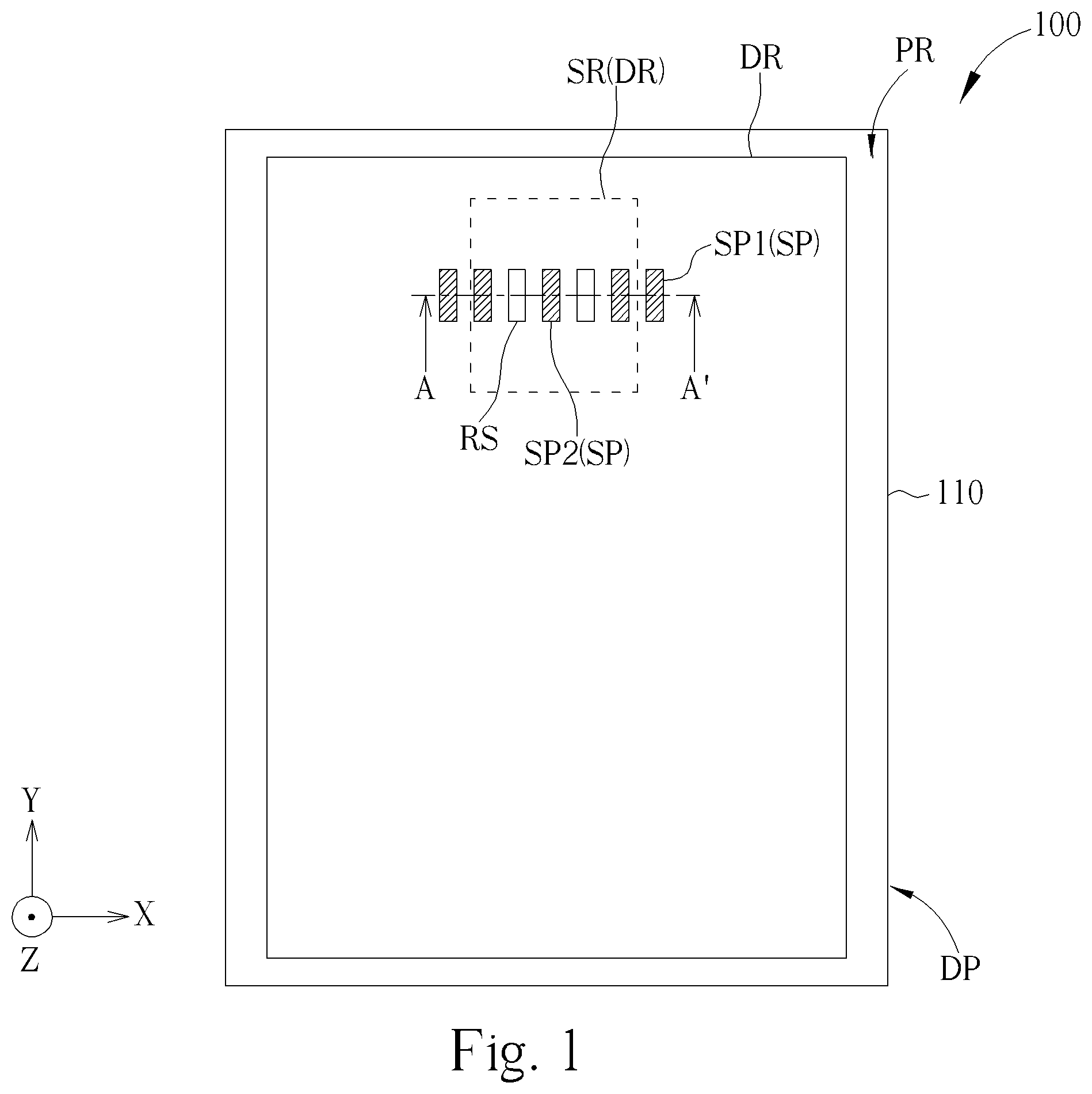 Patent US12610654 — Electronic device with enhanced sensing accuracy, sensing clearness and light intensity of received light of sensing element — Figure 1
