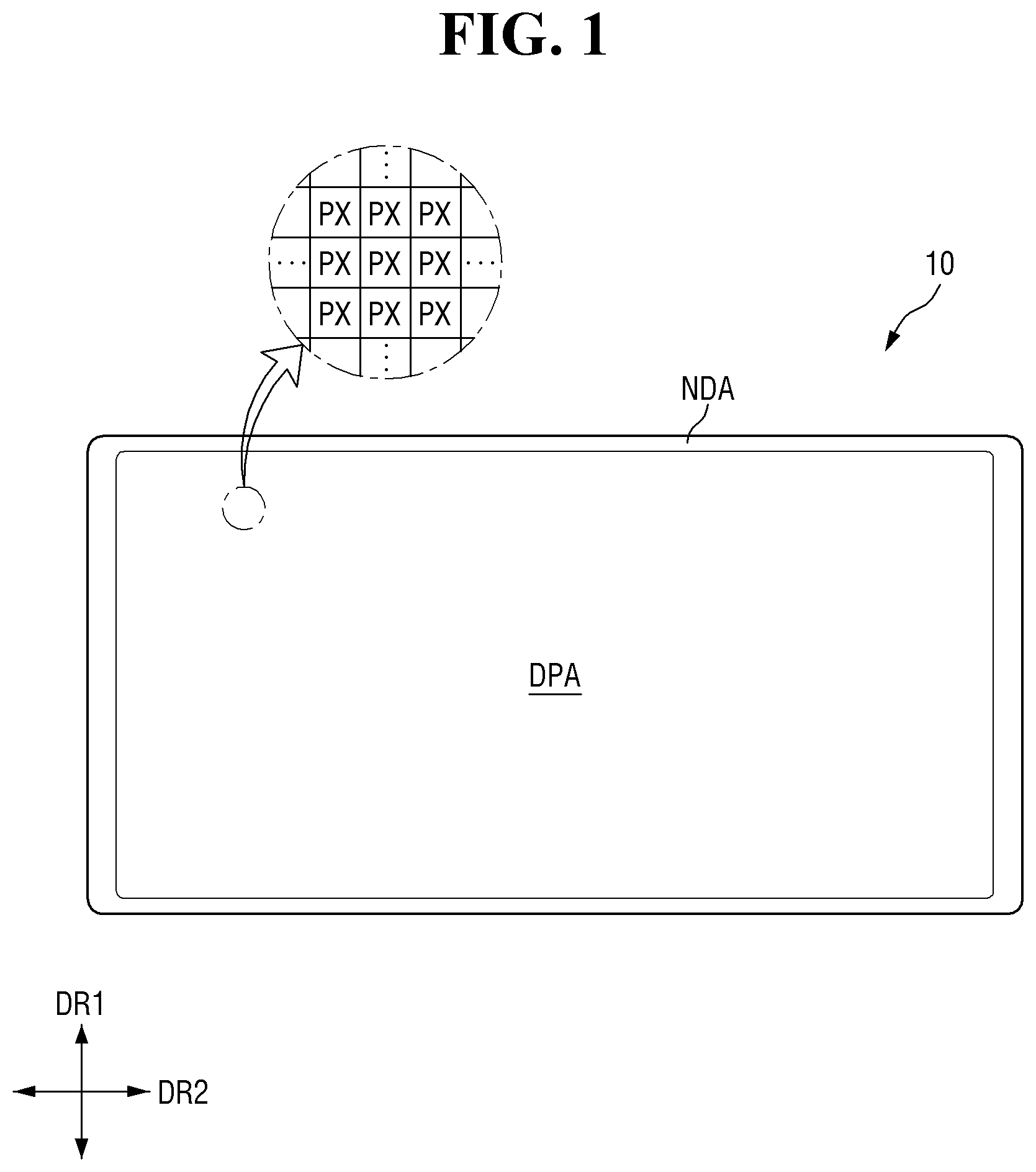 Patent US12610663 — Display device with improved connecting resistance between electrodes and method of manufacturing the same — Figure 1