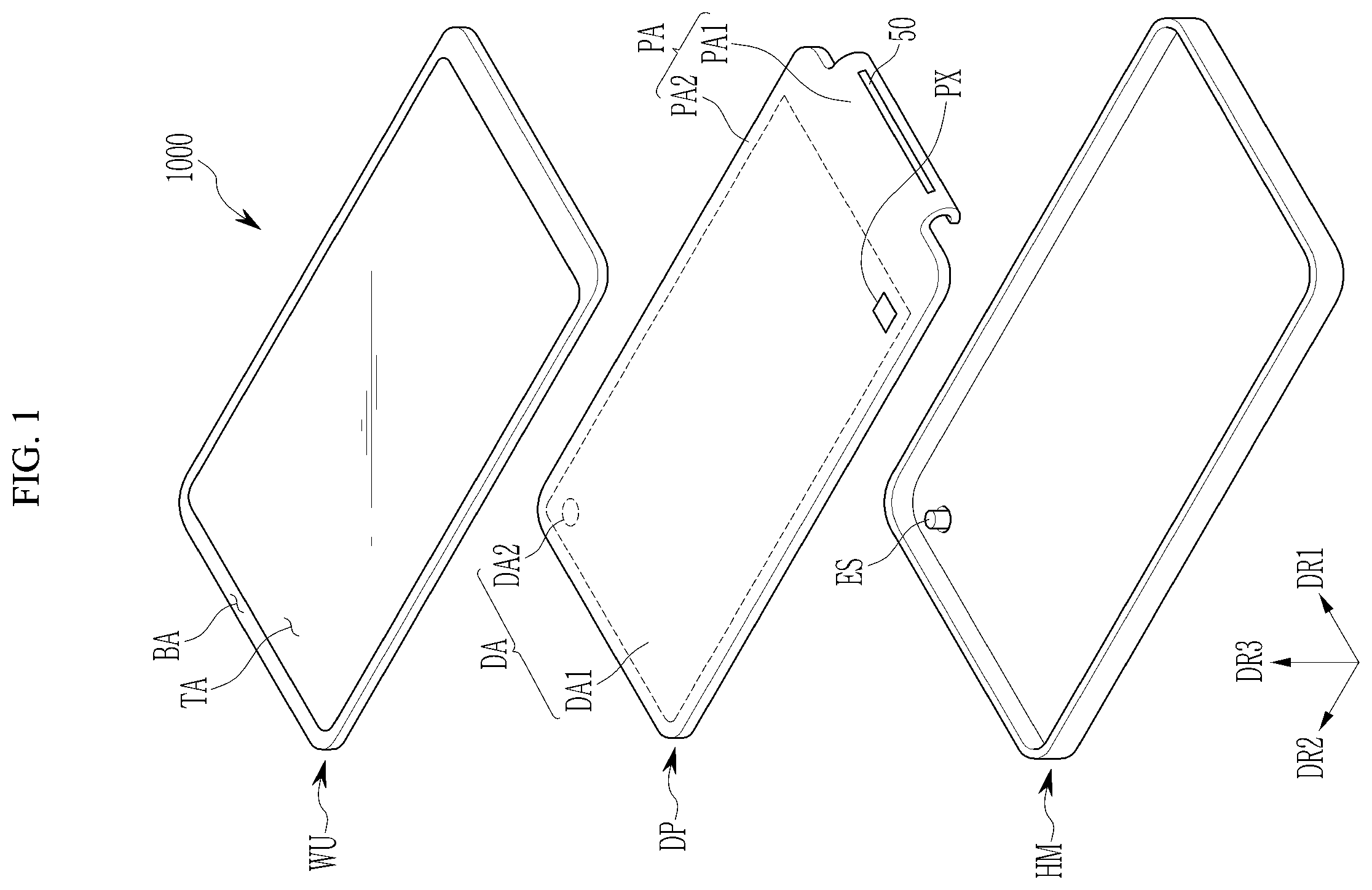 Patent US12610688 Figure 1 – Display device