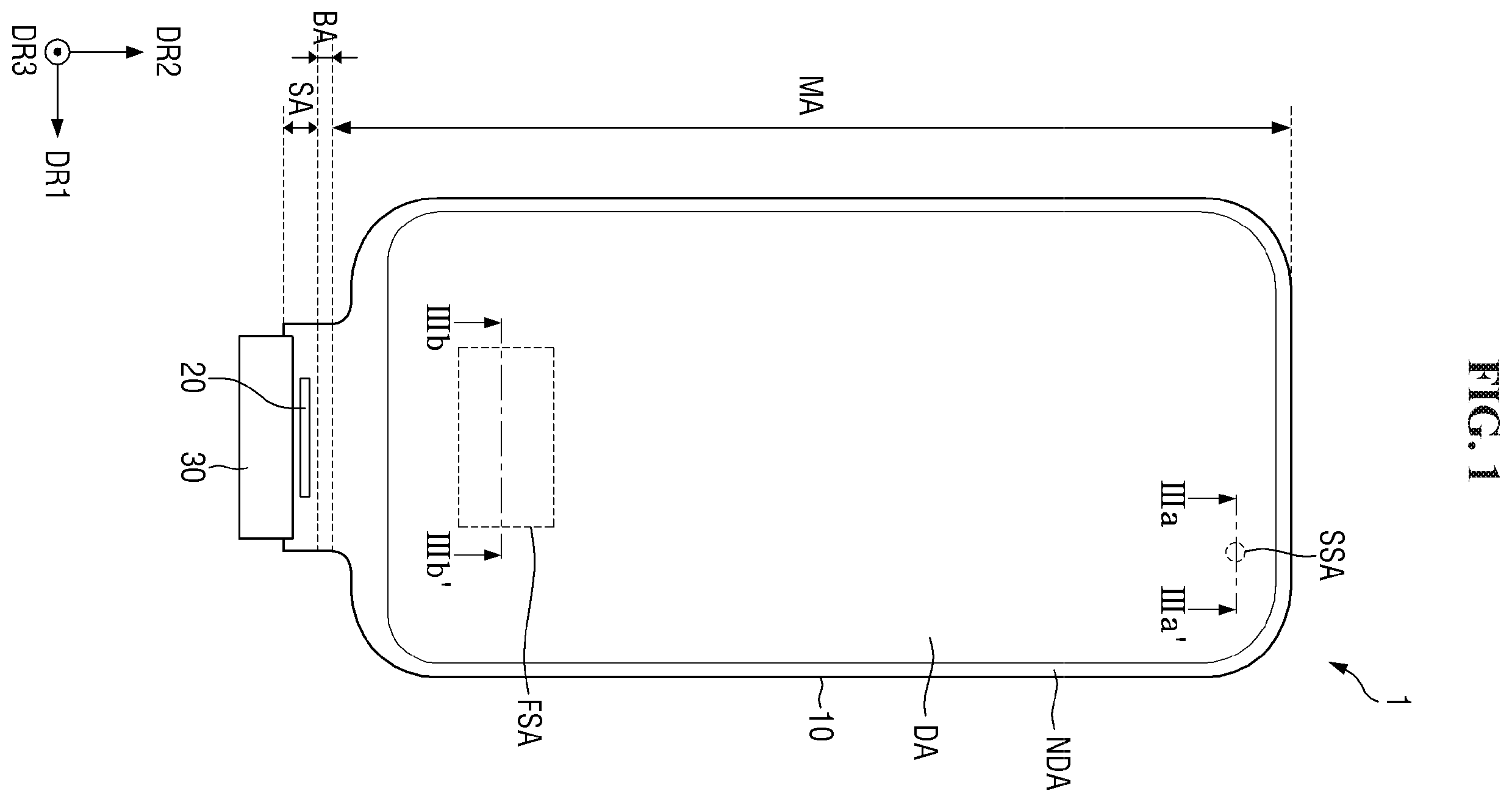 Patent US12610689 Figure 1 – Display device
