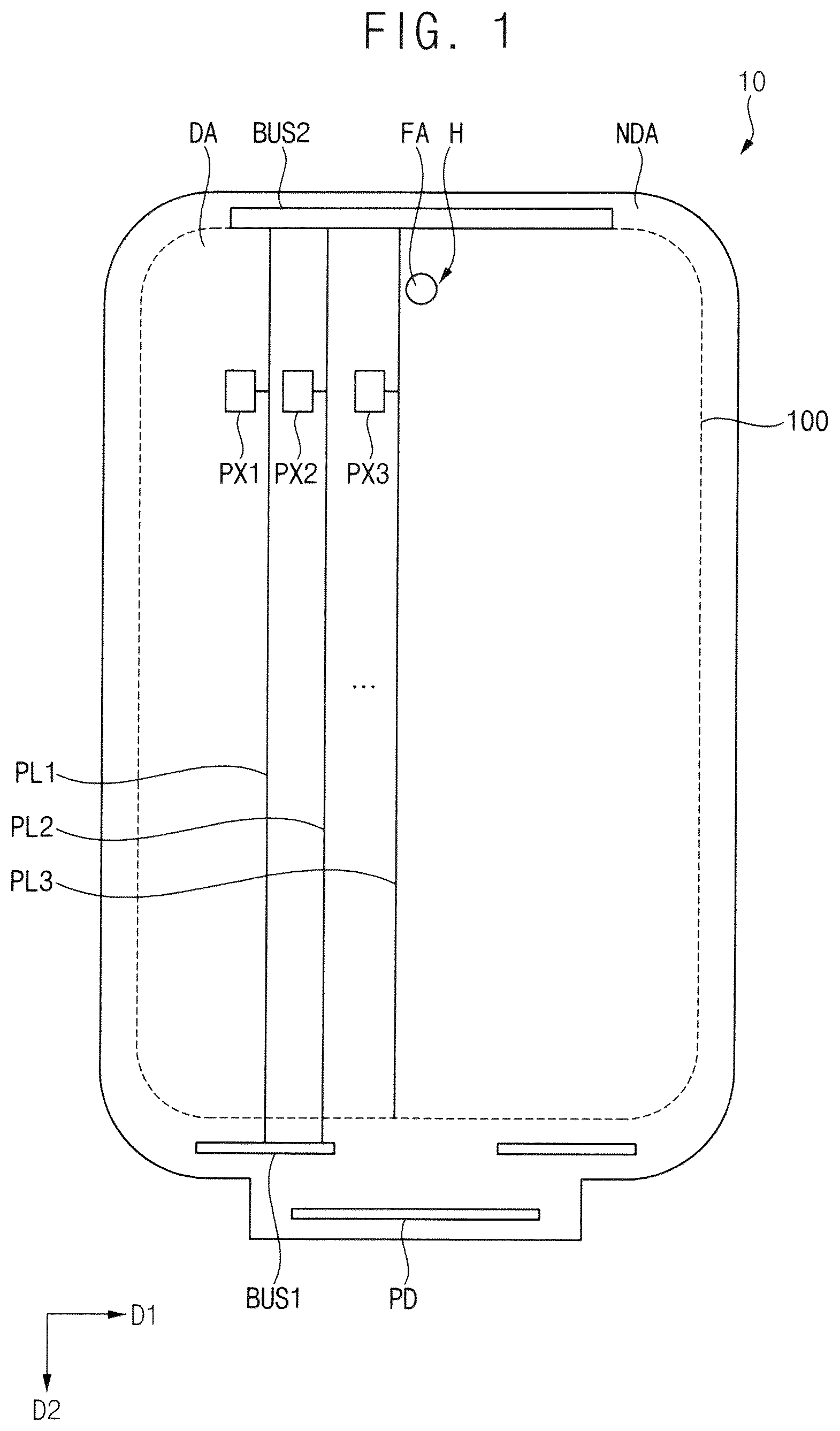 Patent US12610700 — Display device including lower pattern — Figure 1