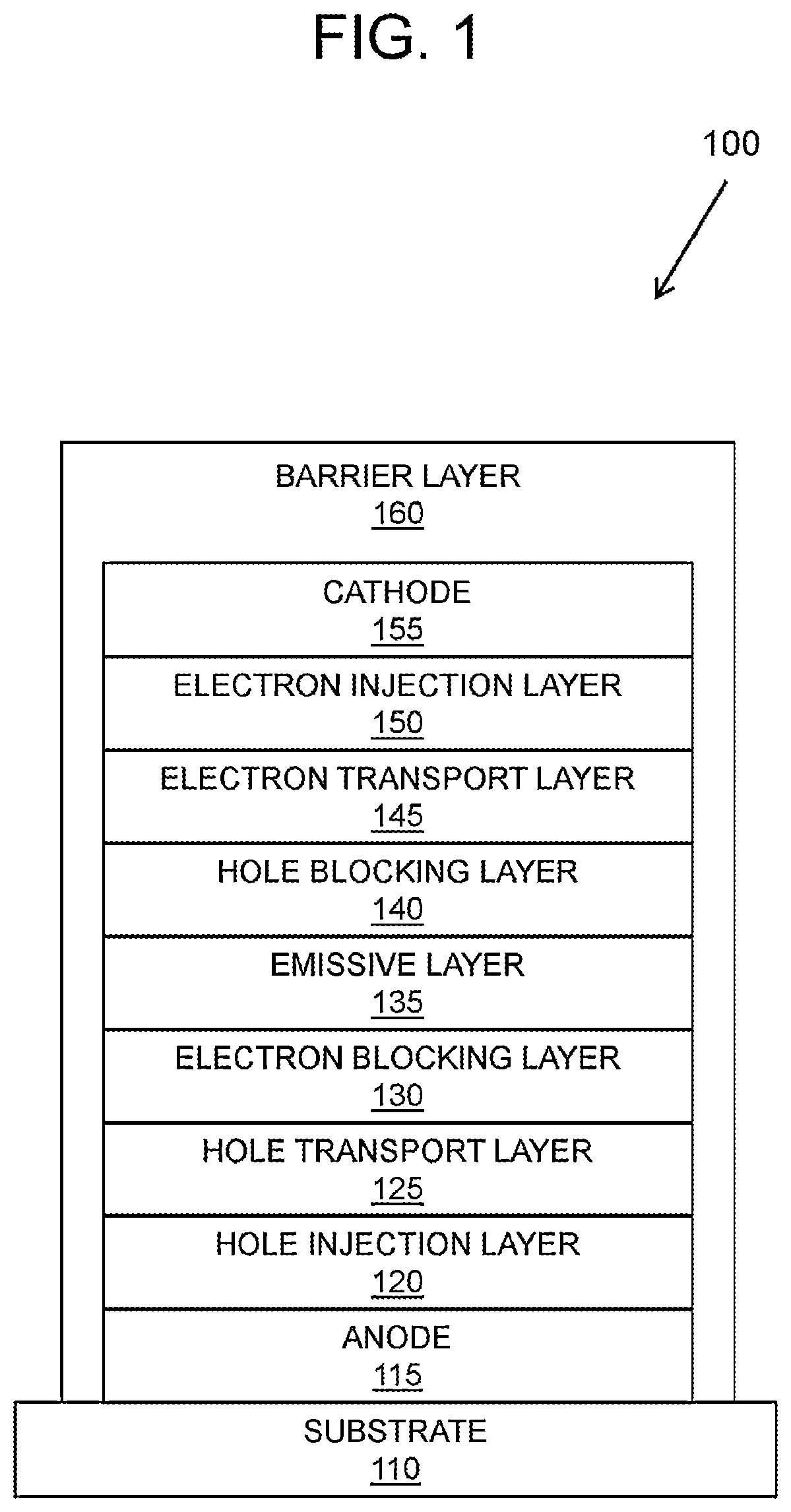 Patent US12610708 — Light emitting device architectures — Figure 1