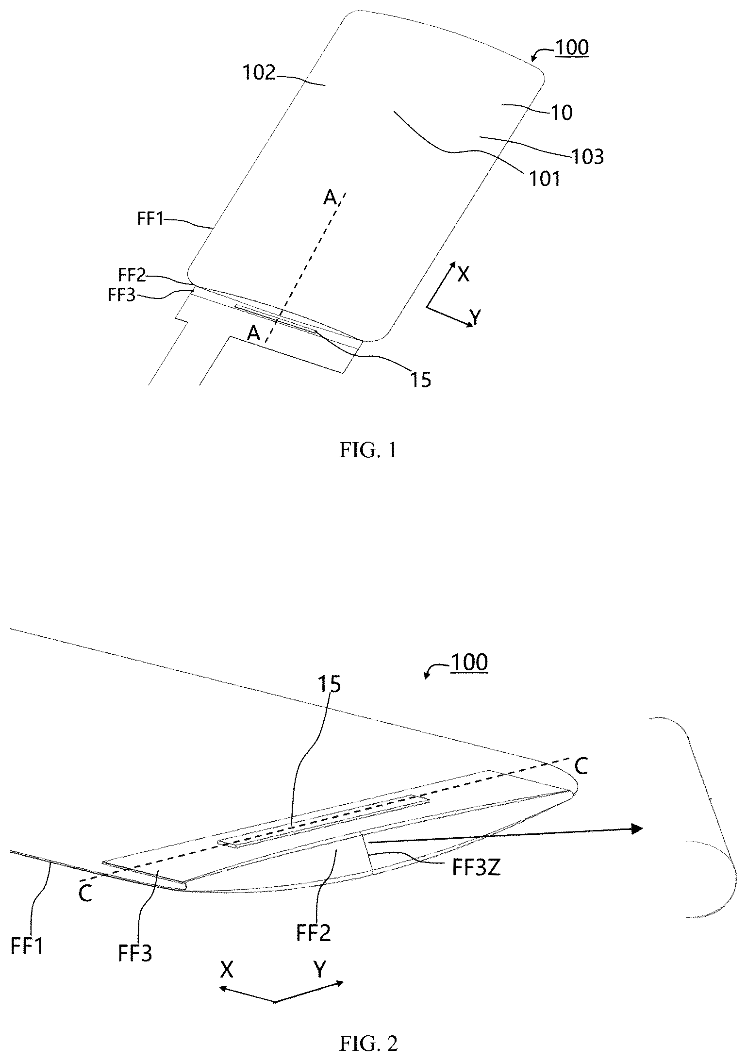 Patent US12610716 — Curved display with arched pad support — Figure 1
