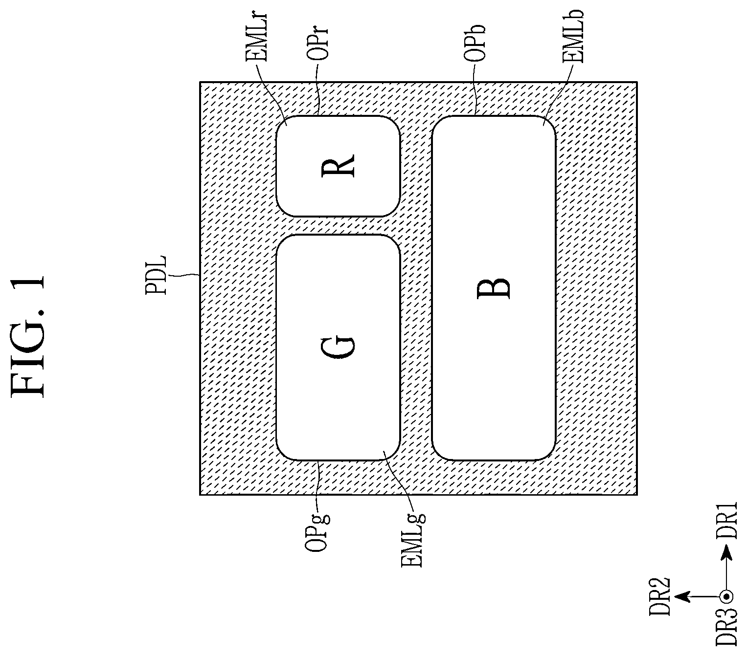 Patent US12610725 — Display device with light blocking patterns and manufacturing method thereof — Figure 1