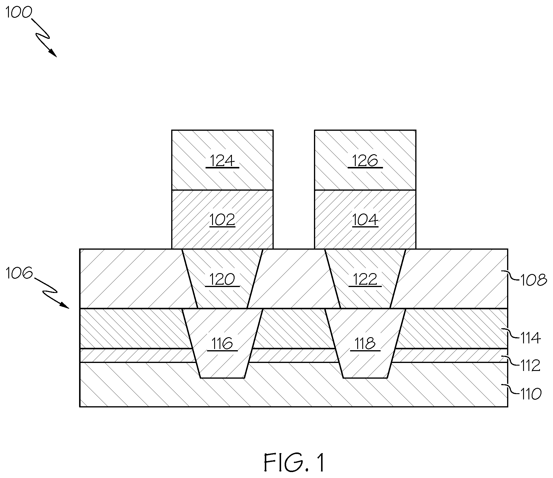 Patent US12610748 — Selective encapsulation for metal electrodes of embedded memory devices — Figure 1