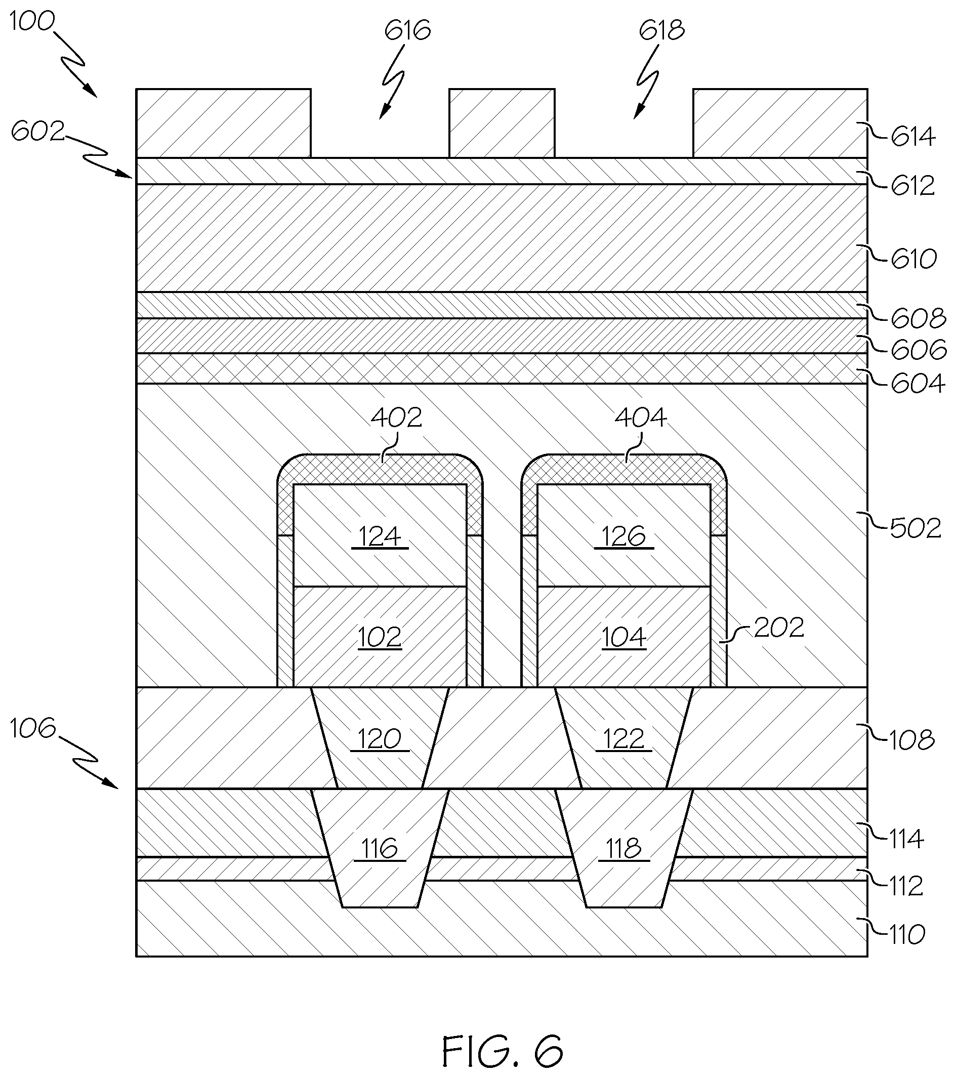 Patent US12610748 Figure 6 – Selective encapsulation for metal electrodes of embedded memory devices