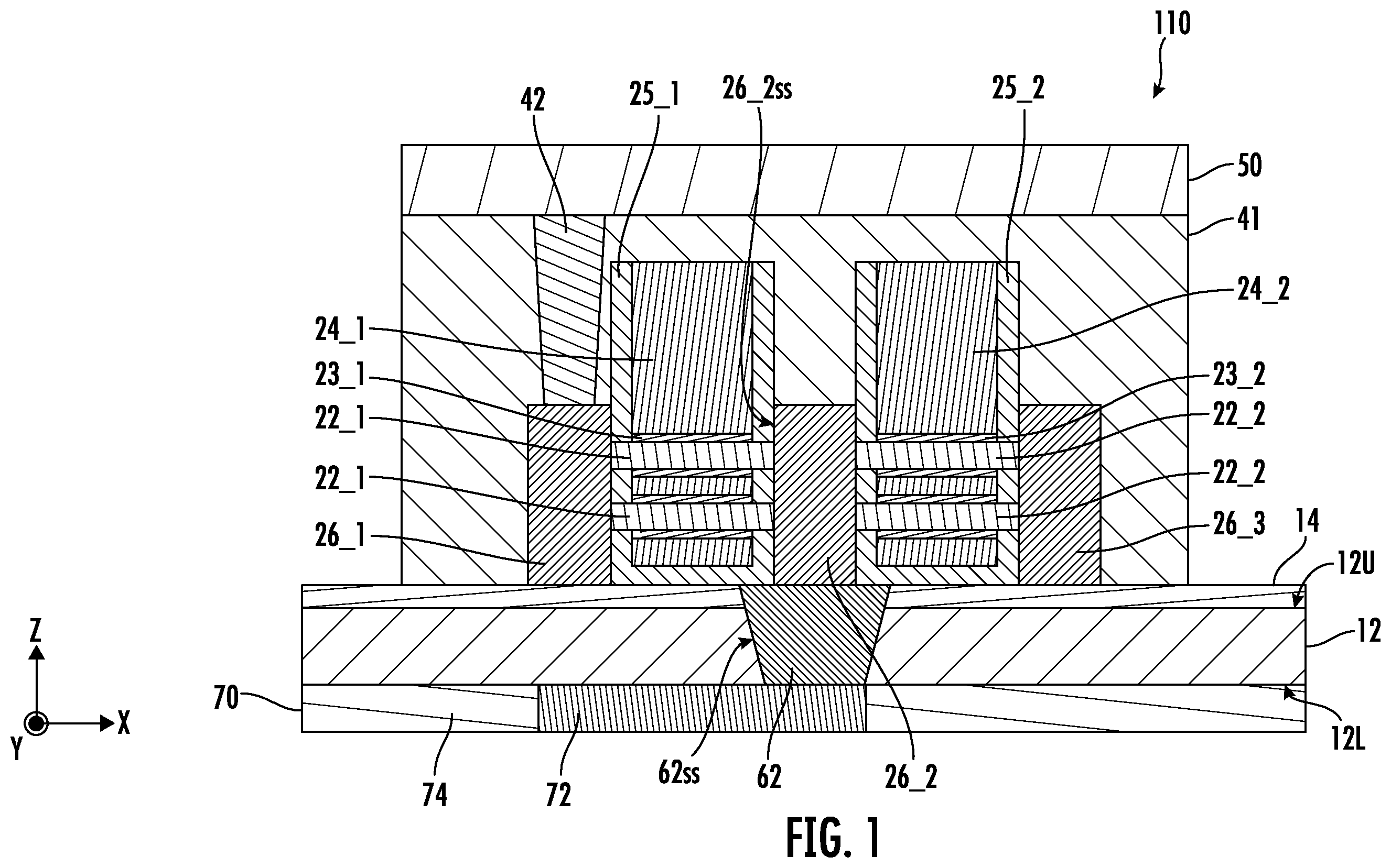 Patent US12610807 — Integrated circuit devices including a back side power distribution network structure and methods of forming the same — Figure 1
