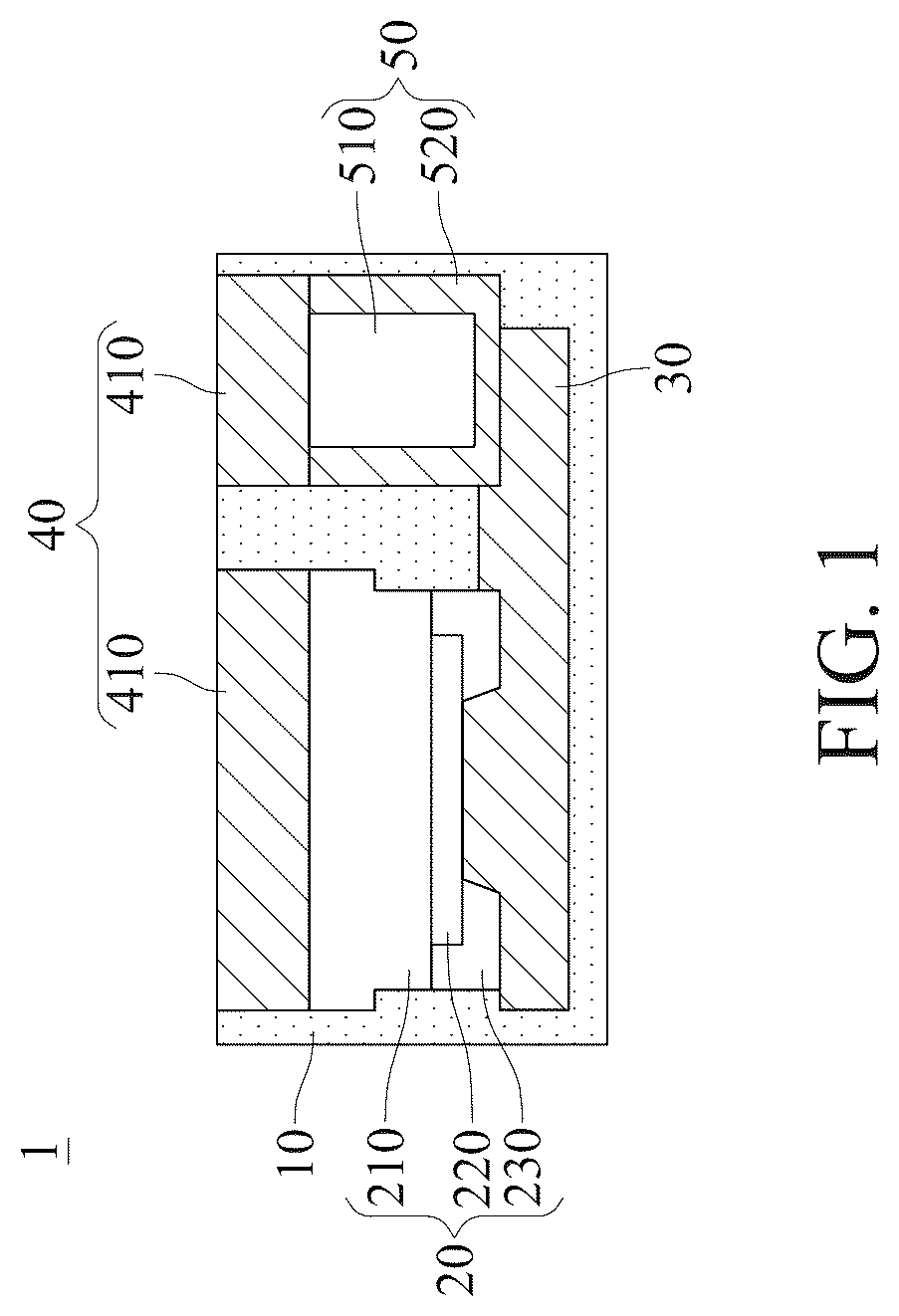 Patent US12610849 Figure 1 – Semiconductor packaging structure
