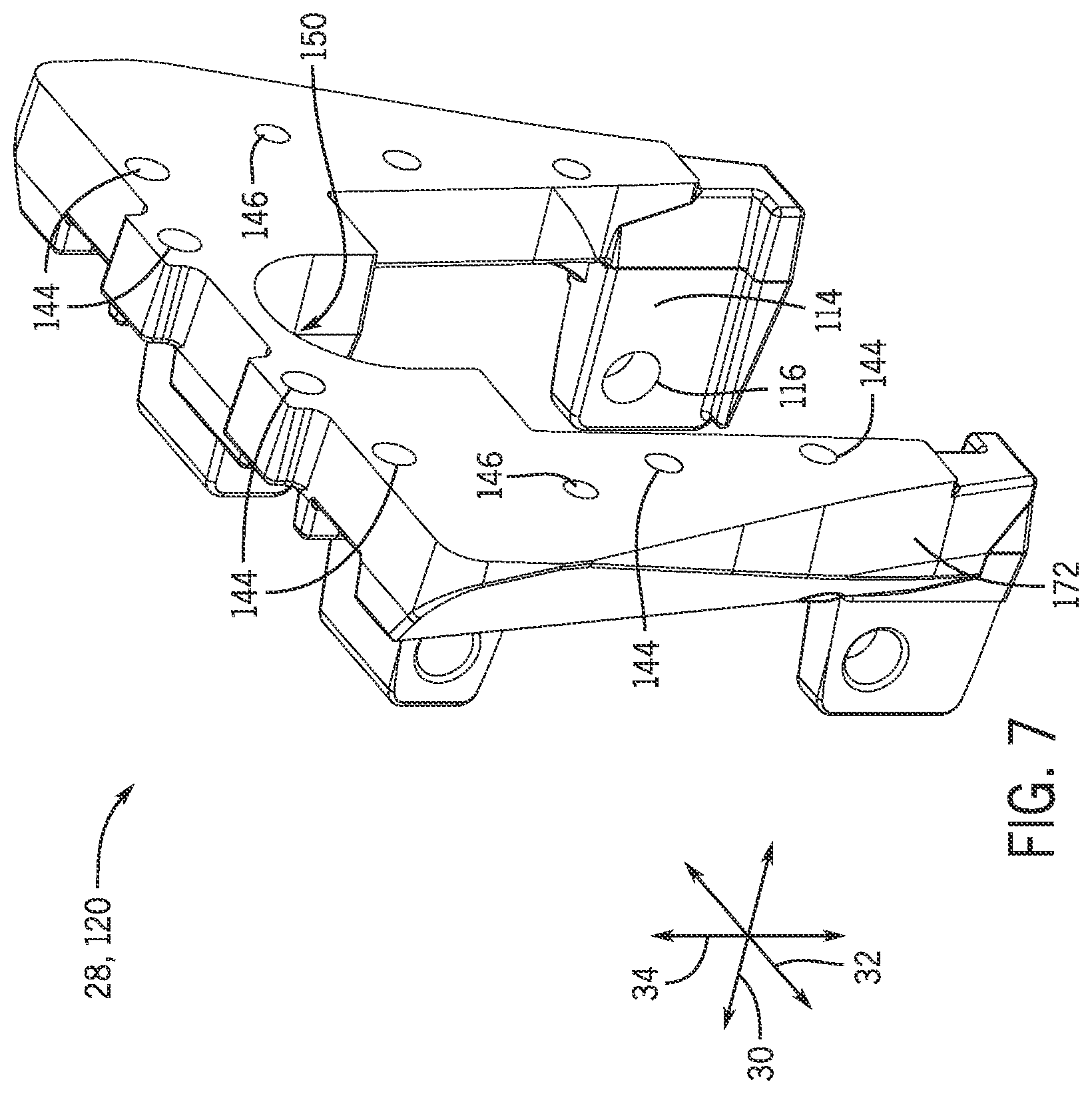 Patent US12610876 Figure 7 – Front attachment system using a common interface for different attachments