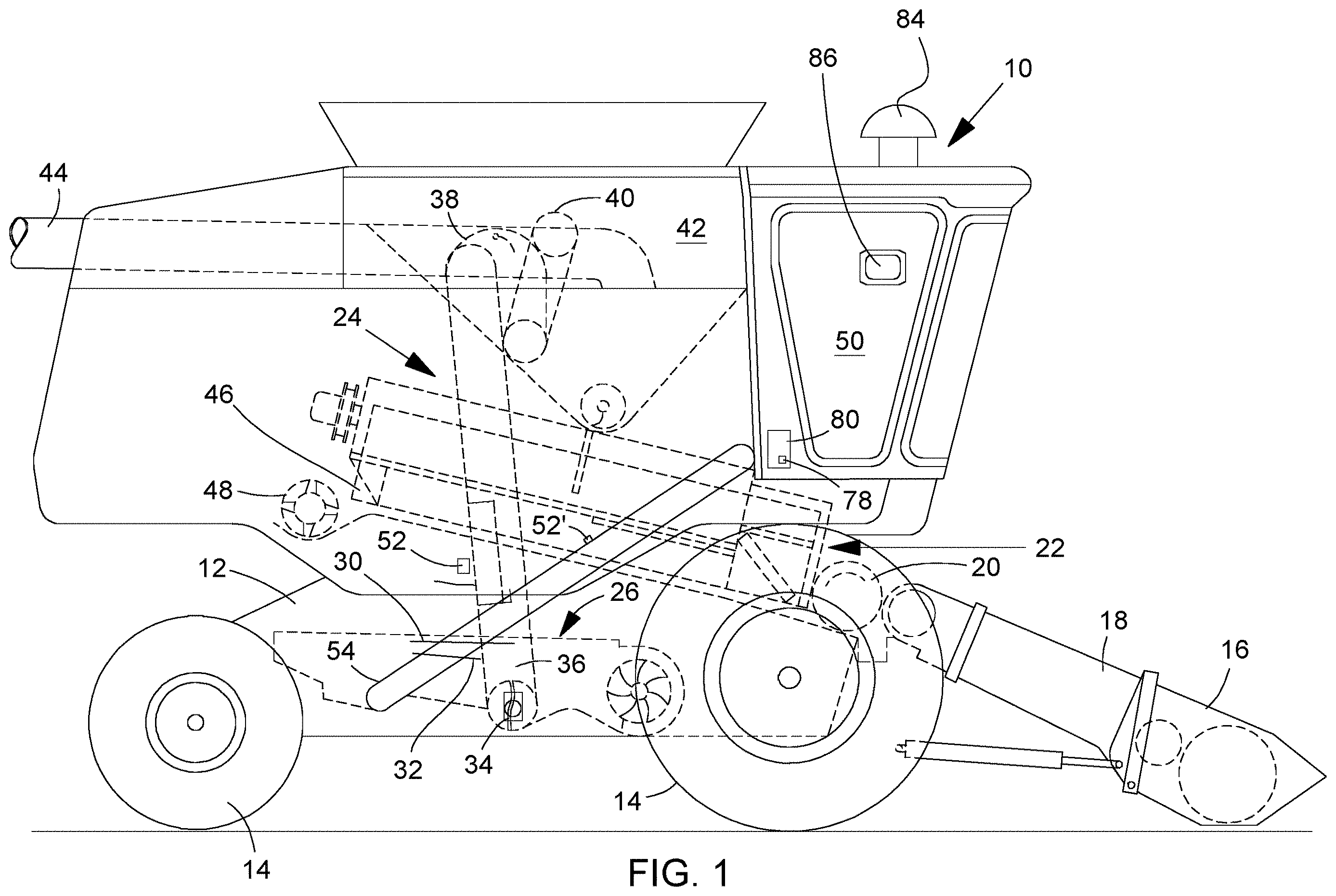 Patent US12610887 — Method, apparatus and system for measuring a grain on a harvesting machine — Figure 1