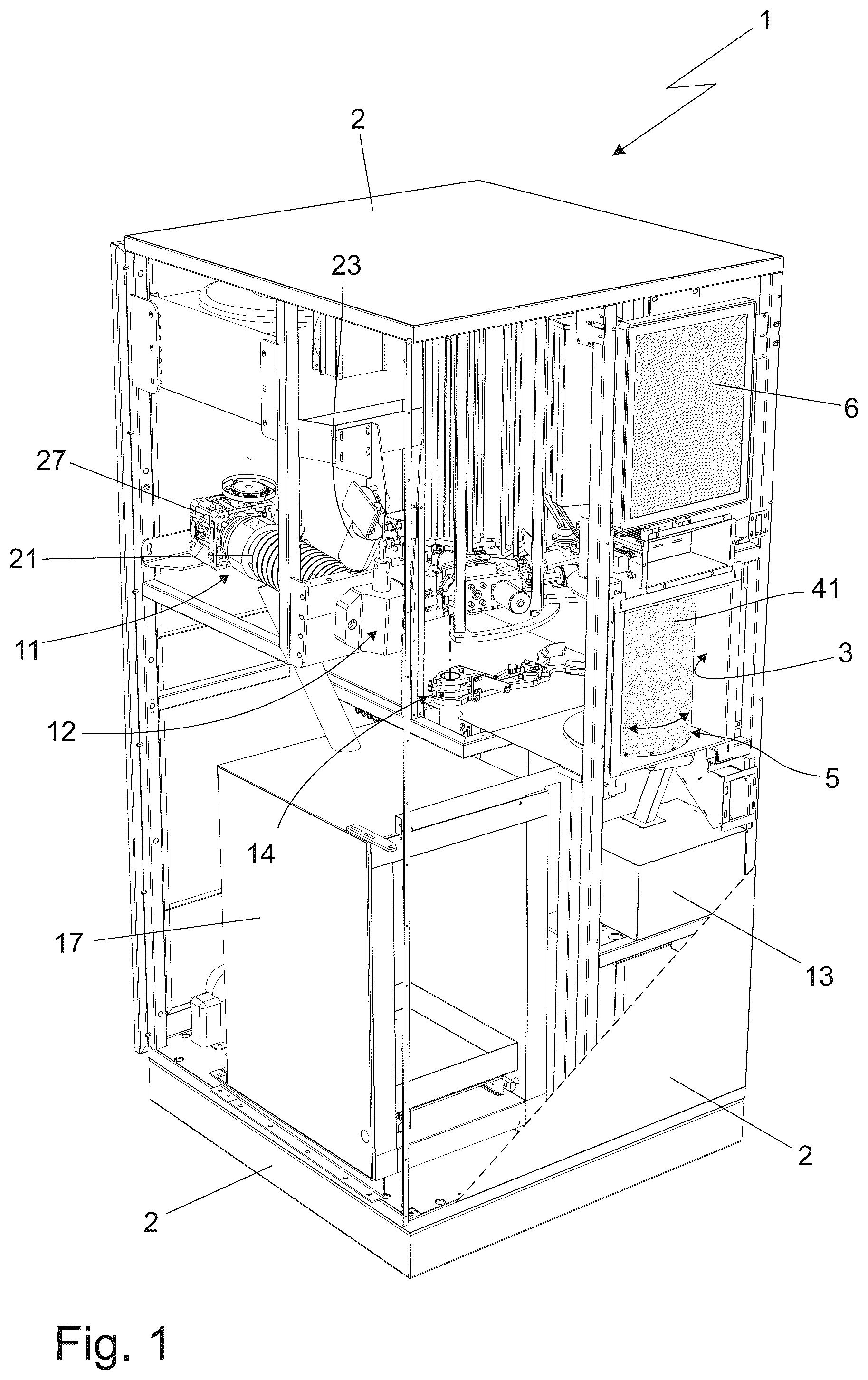 Patent US12610967 — Vending machine for ice-cream and the like and operating method thereof — Figure 1