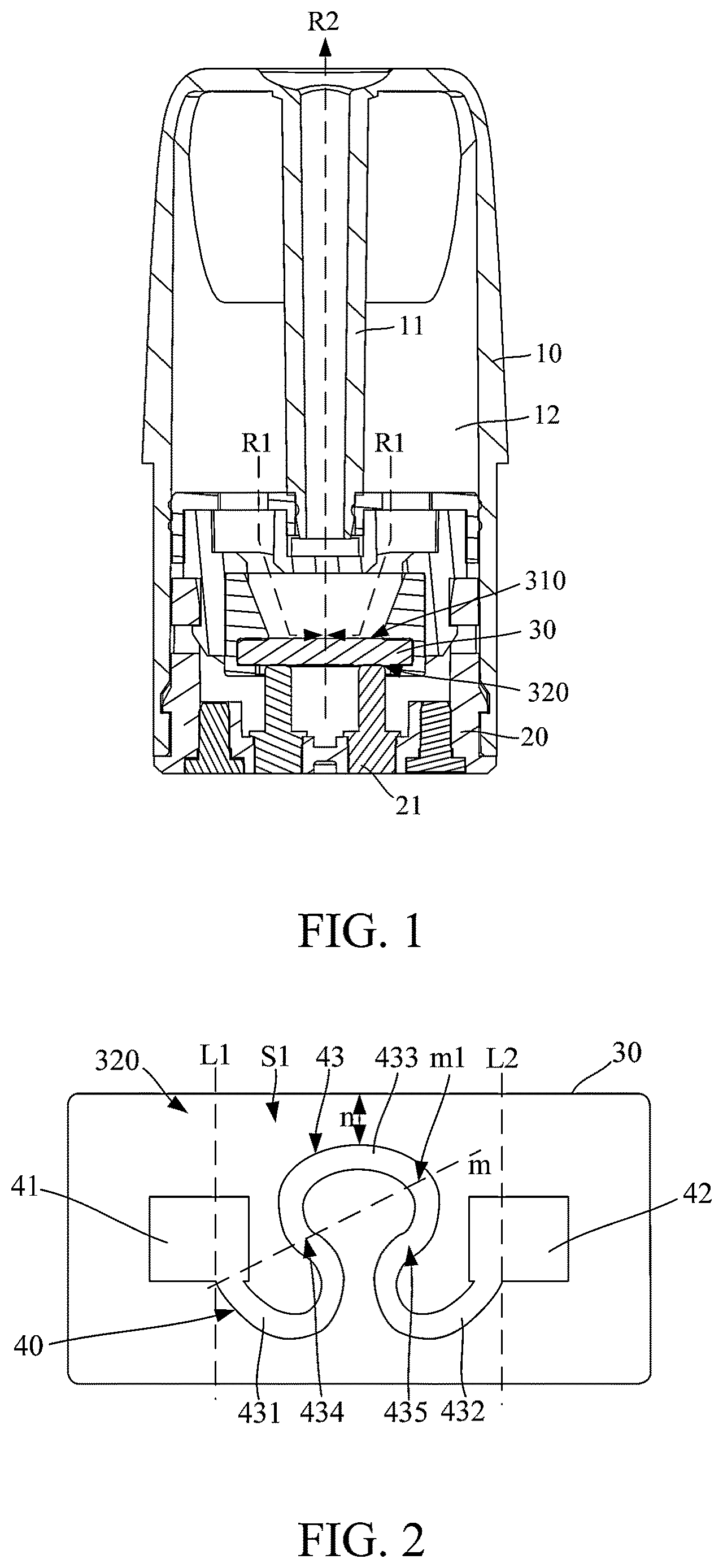 Patent US12610984 — E-cigarette, e-cigarette vaporizer, and vaporization assembly with curved resistance heating trajectory — Figure 1