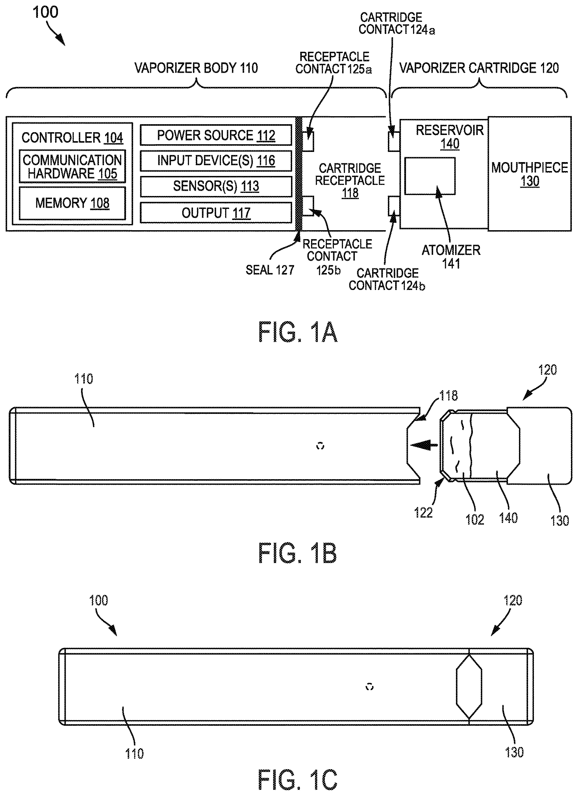 Patent US12610987 — Cartridges for vaporizer devices — Figure 1