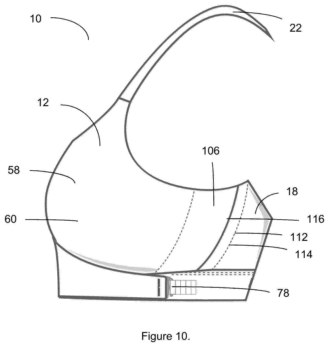 Patent US12610991 Figure 6 – Breast support garment