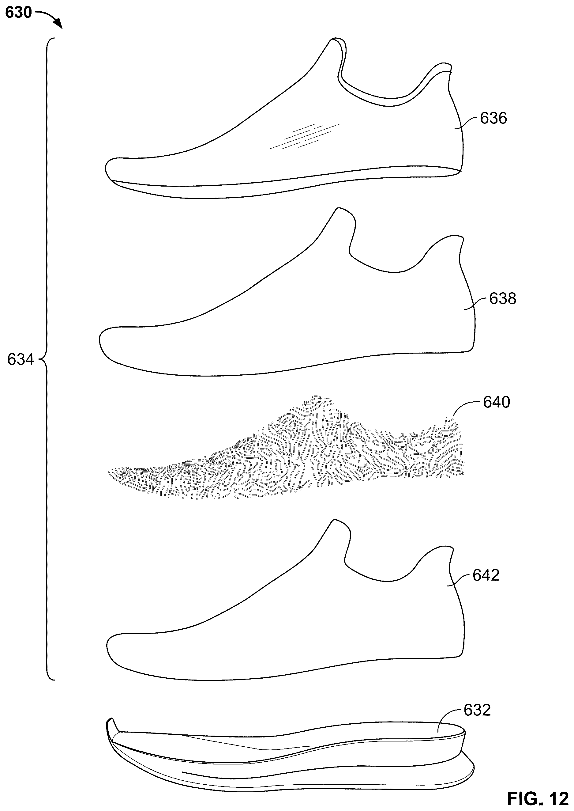 Patent US12611007 Figure 12 – Article of footwear having a degradable component