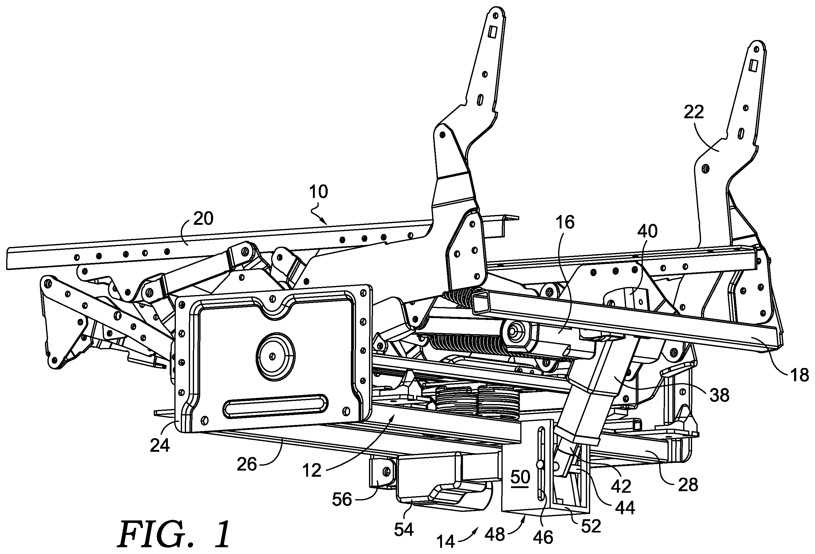Patent US12611033 — Chair mechanism with selective auto-rocking capability — Figure 1