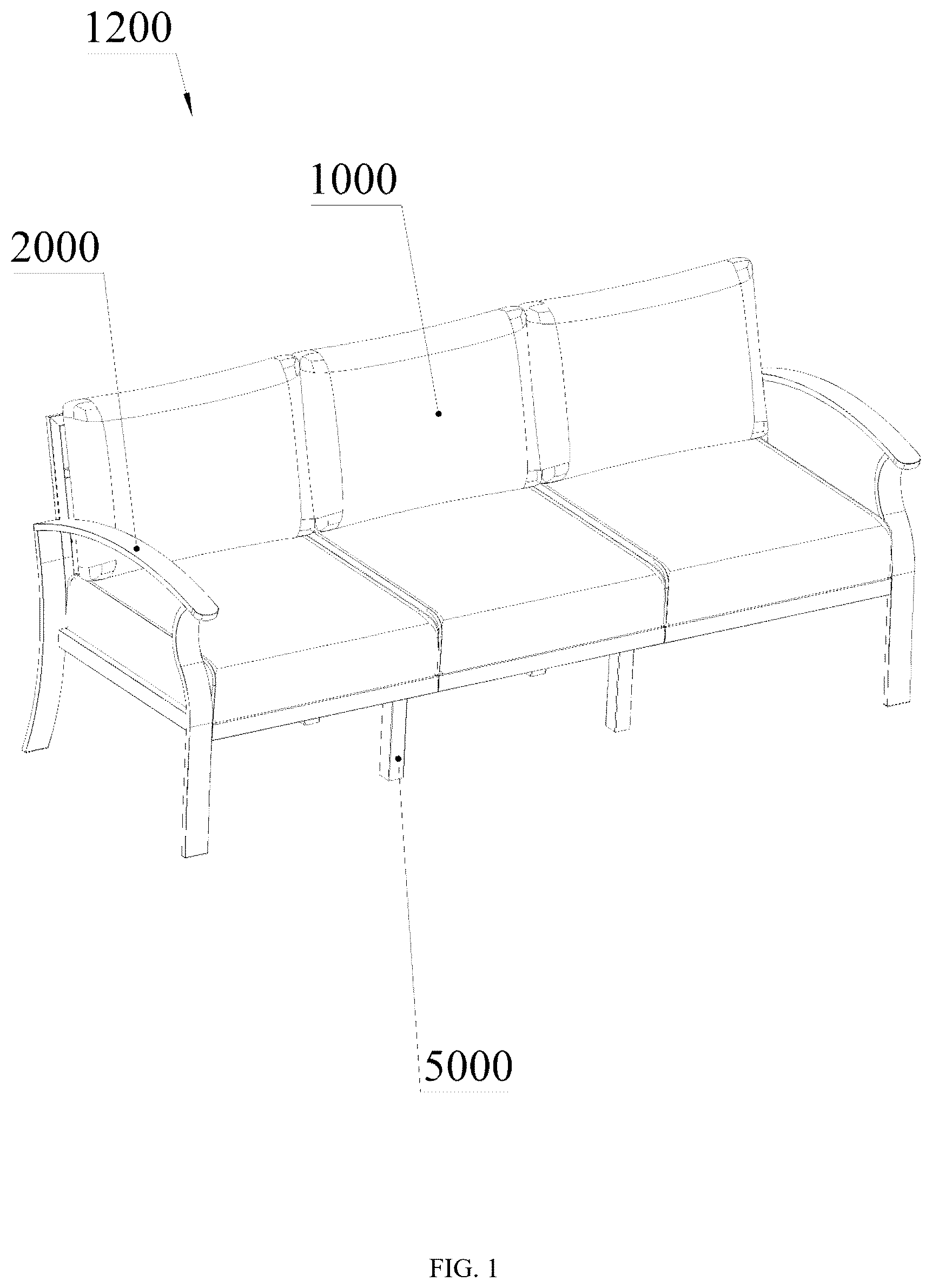 Patent US12611039 — Sofa set convenient to assemble — Figure 1