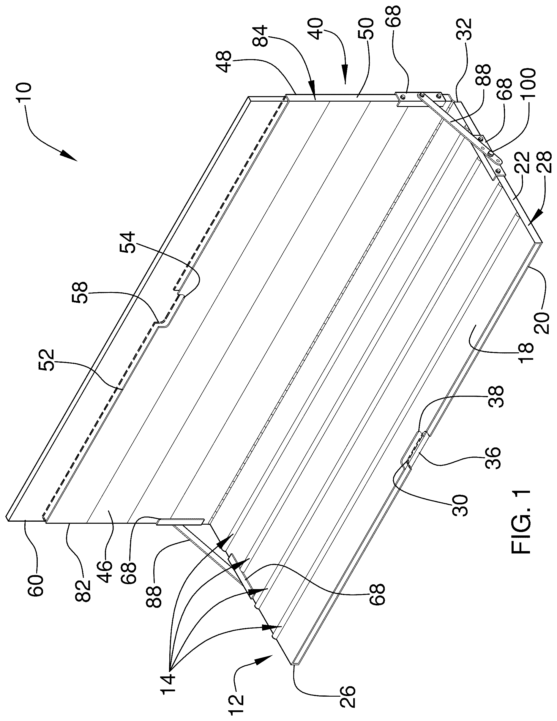 Patent US12611041 Figure 1 – Adjustable headboard device