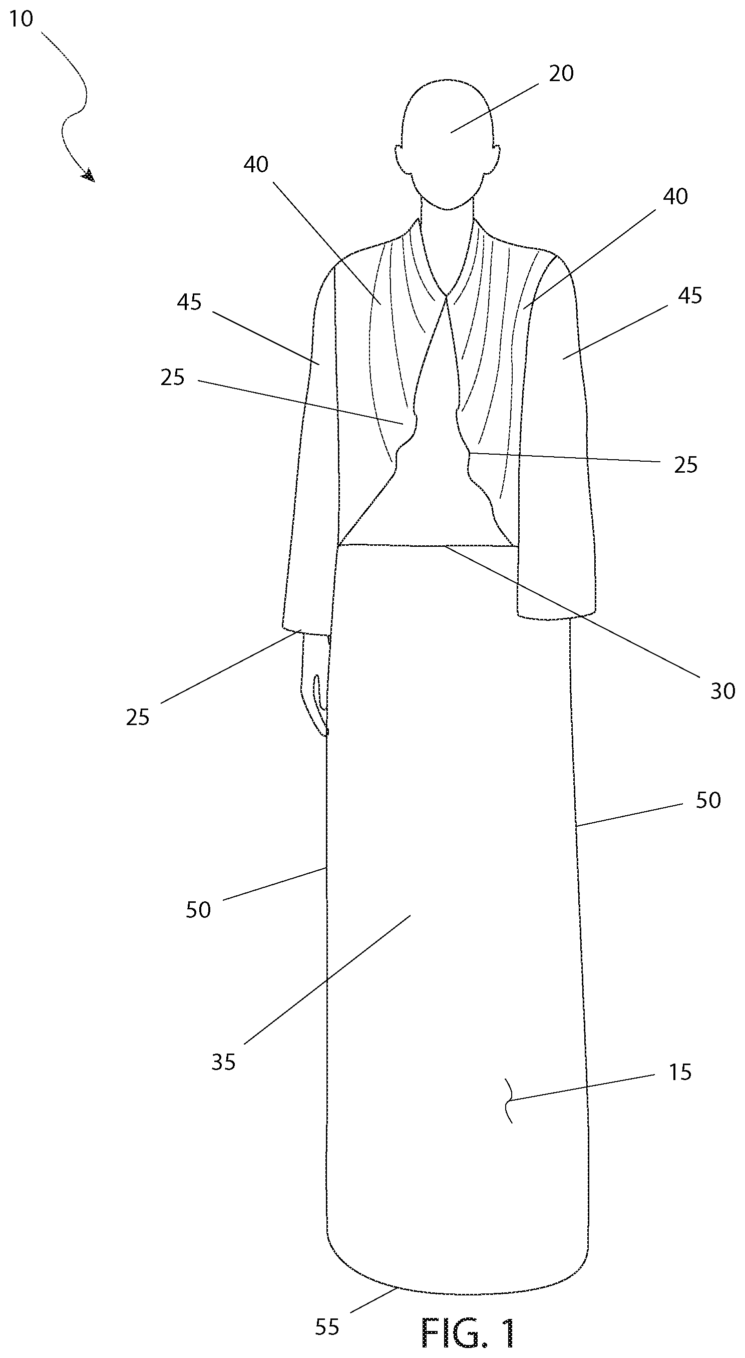 Patent US12611058 — Body-encompassing blanket — Figure 1