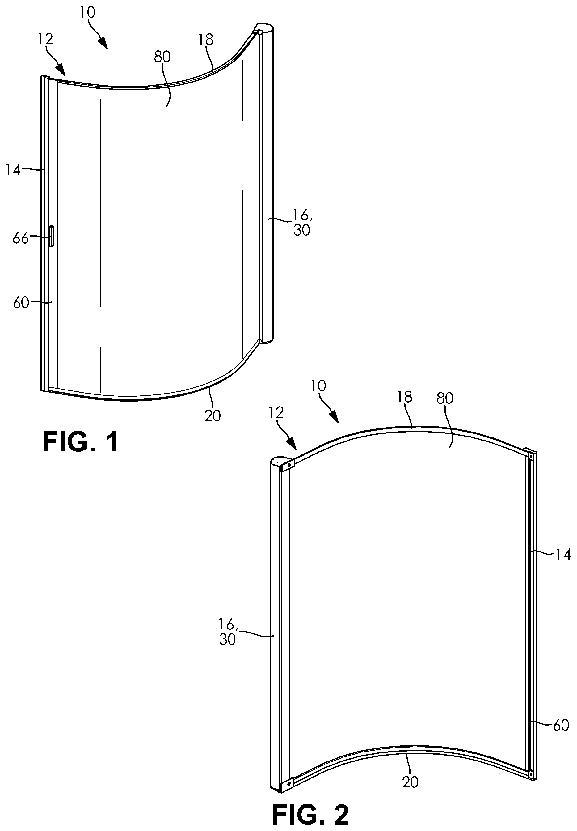 Patent US12611067 — Retractable curved shower door — Figure 1