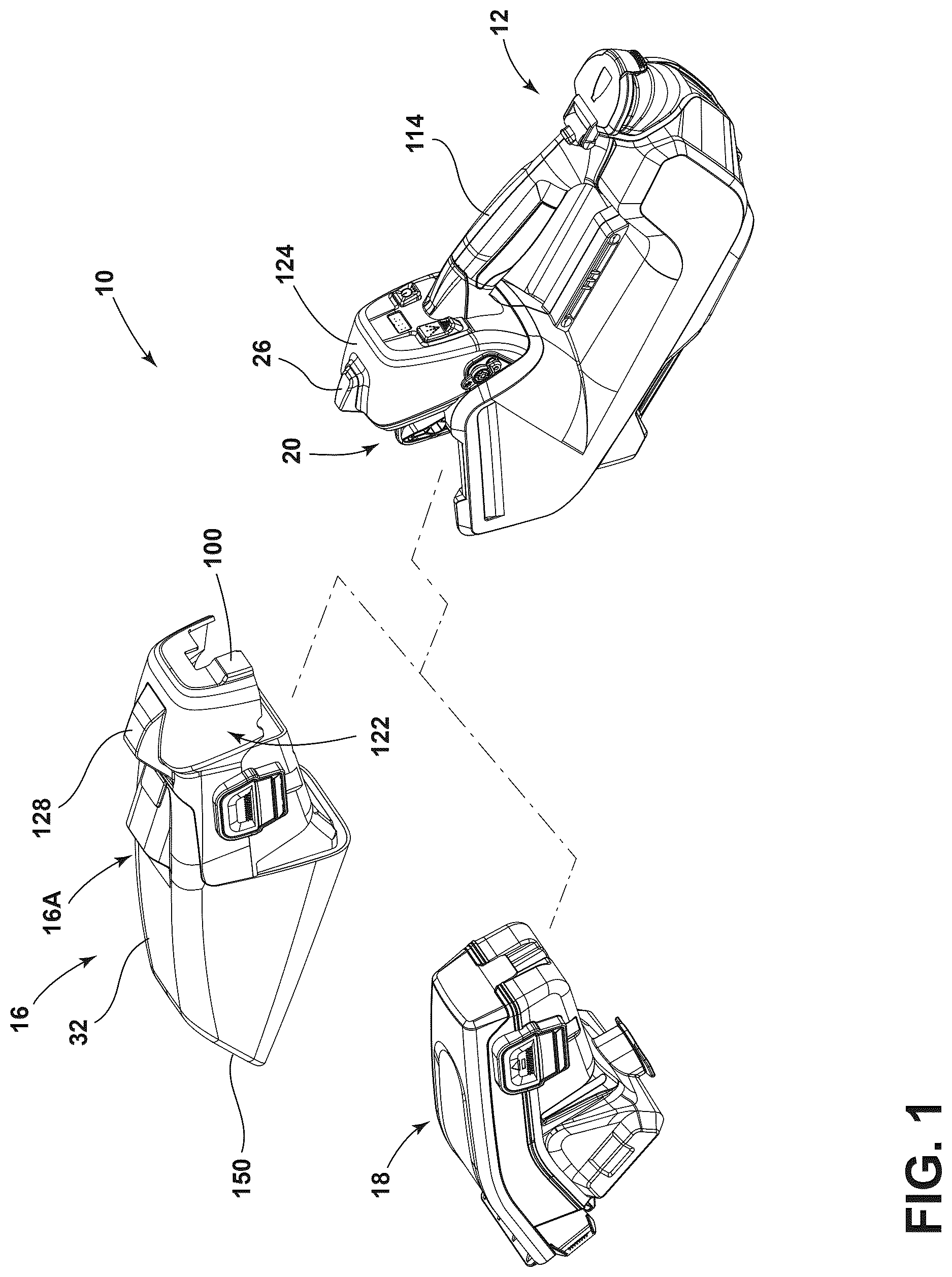 Patent US12611077 — Modular head system for handheld extraction cleaner, dry vacuum accessory for handheld extraction cleaner, and handheld extraction cleaner — Figure 1