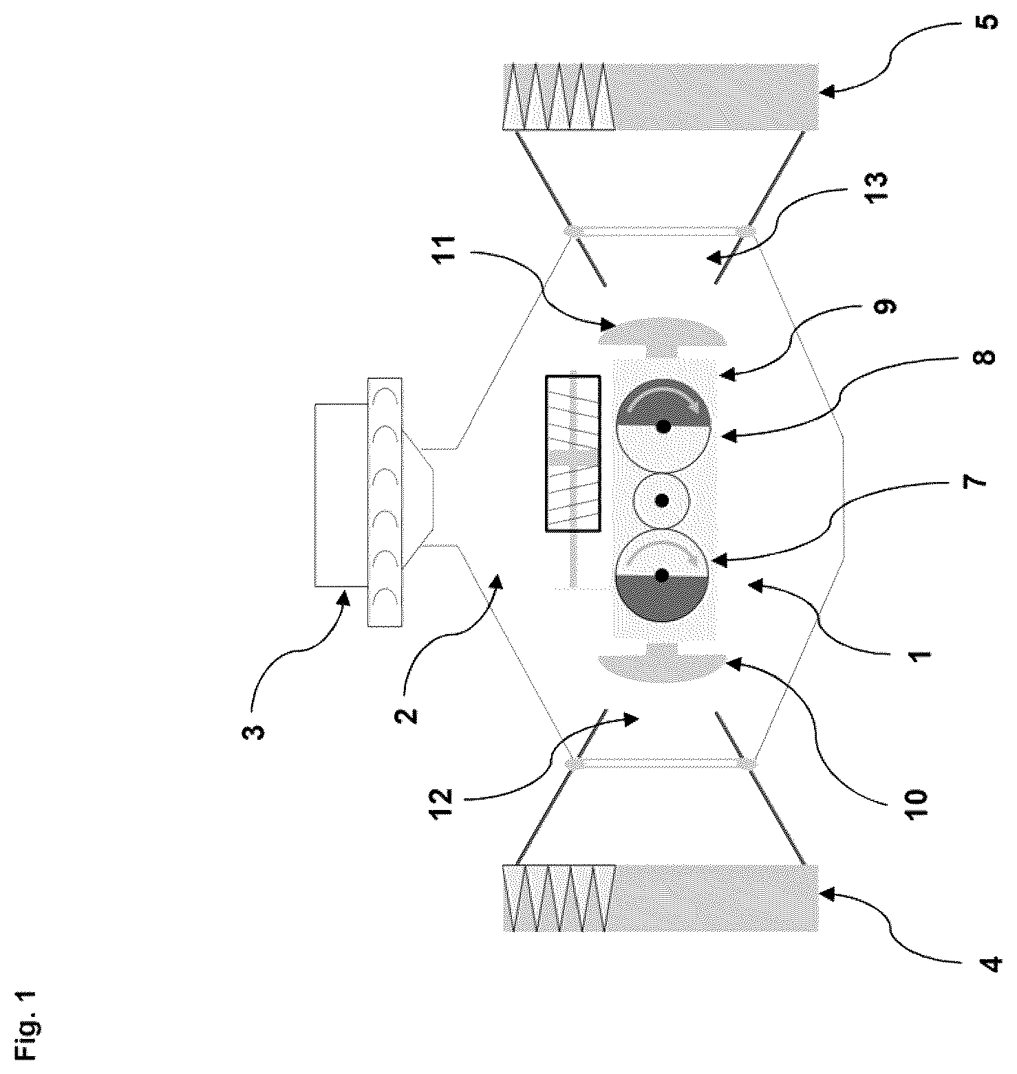 Patent US12611080 — Arrangement of a de-dusting unit in a vacuuming device and vacuuming device with such an arrangement — Figure 1