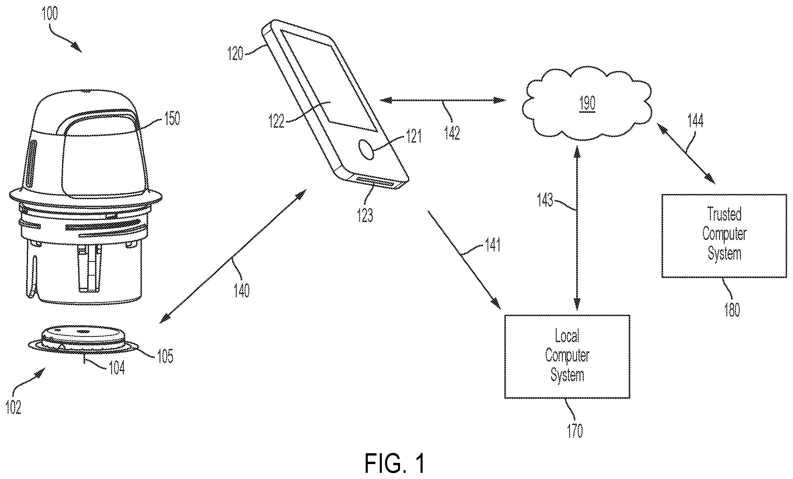 Patent US12611121 — Systems, devices, and methods for analyte monitoring — Figure 1