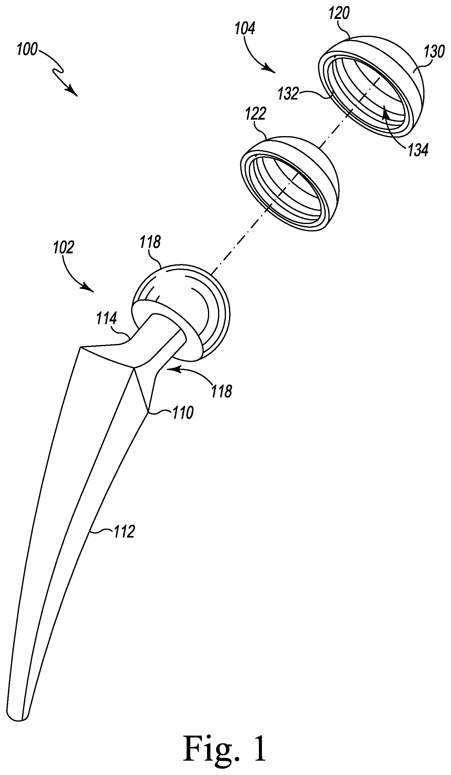 Patent US12611254 — Apparatus, system, and method for determining a position of a hip prosthesis in a bone of a patient — Figure 1