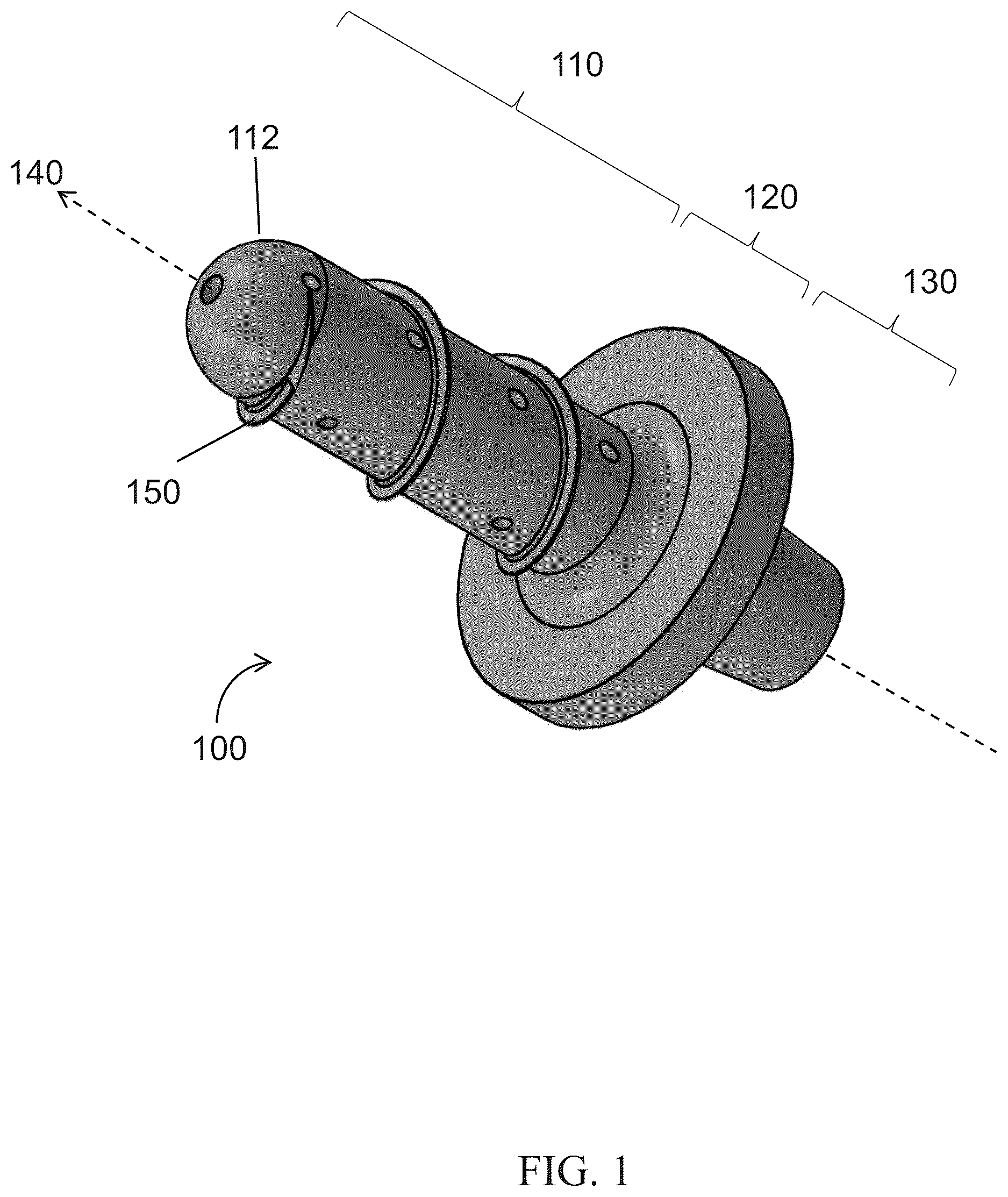 Patent US12611309 — Short implanted prosthesis and method of making same — Figure 1