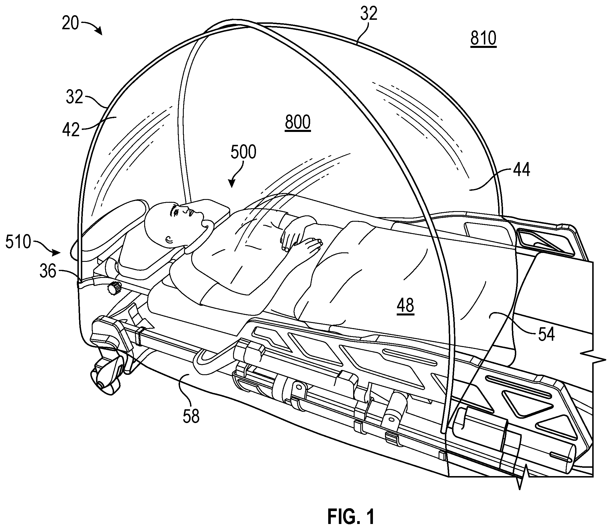 Patent US12611349 — Aerosol containment enclosure — Figure 1