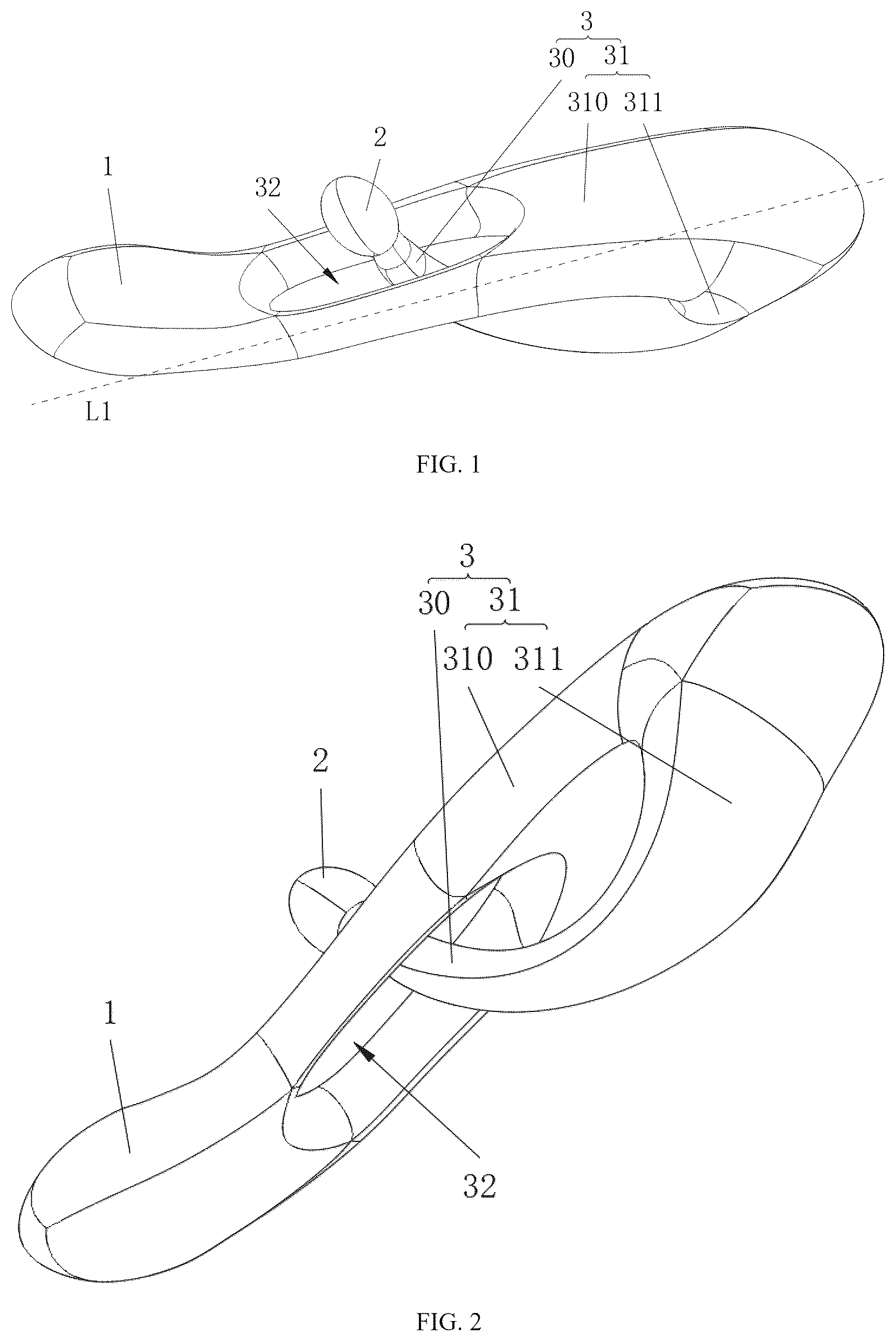Patent US12611358 — Massage device — Figure 1