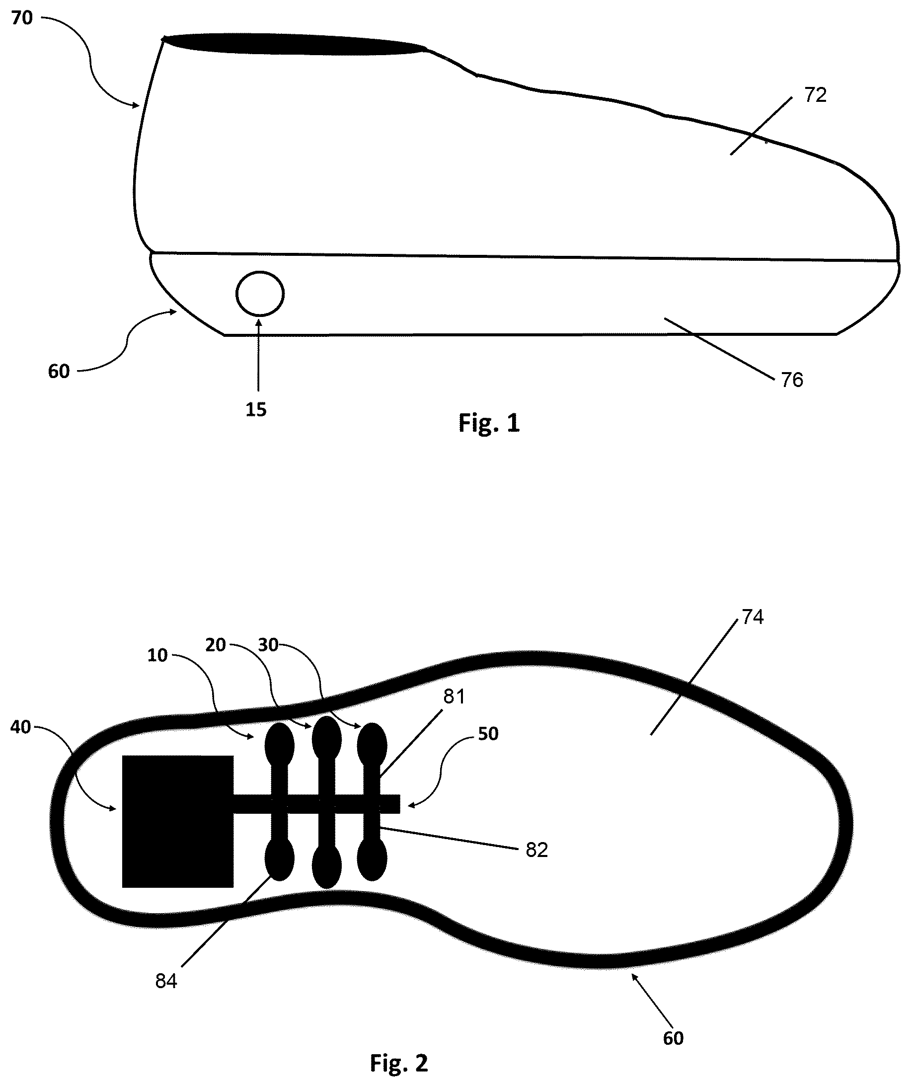 Patent US12611359 — Foot massaging shoe — Figure 1
