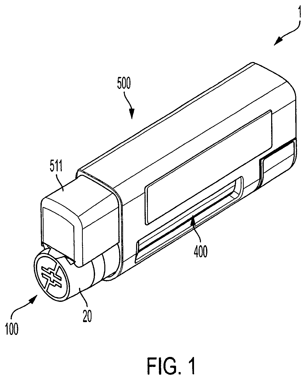 Patent US12611508 Figure 1 – Medication delivery device with needle carrier