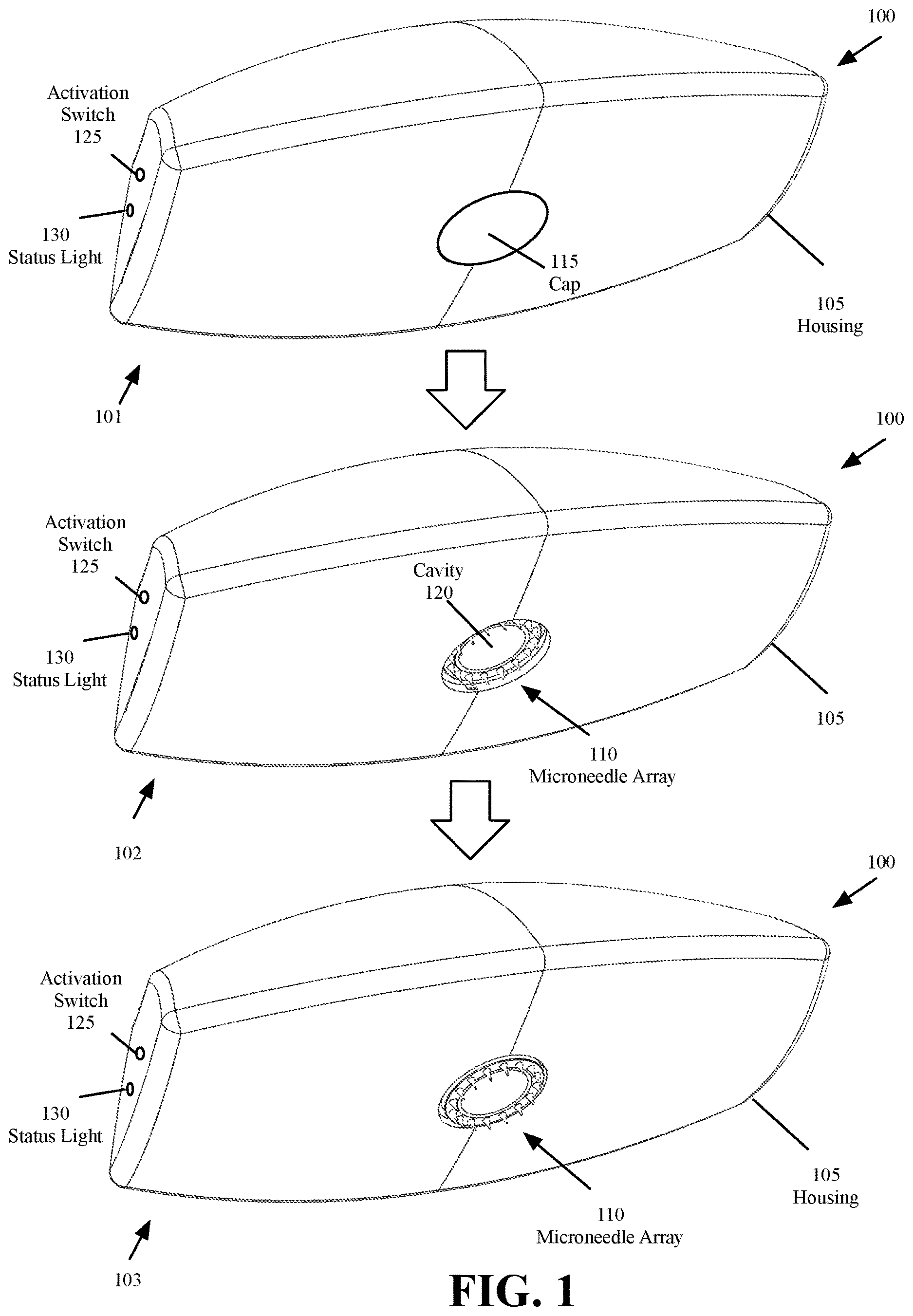 Patent US12611530 Figure 1 – Intradermal drug delivery device