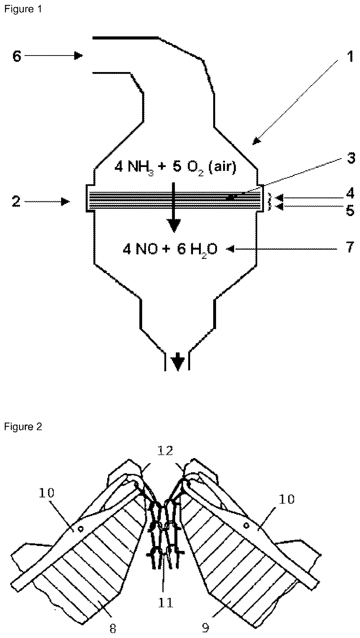 Patent US12611662 — Noble metal net for catalyzing gas phase reactions, production method for same, and use of same in an ammonia oxidation method — Figure 1
