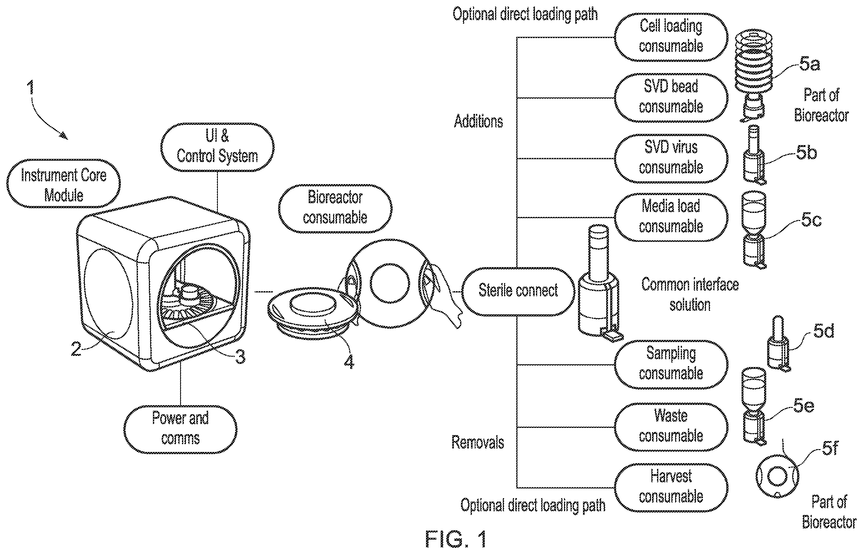 Patent US12611674 — Fluid delivery consumable for delivering a fluid to a bioreactor — Figure 1