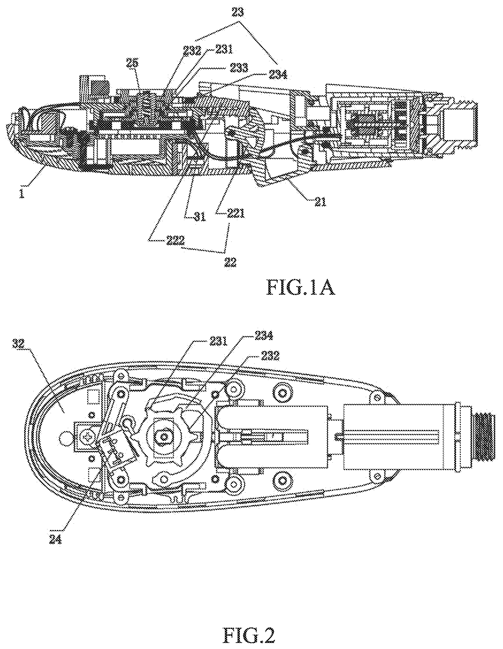 Patent US12611688 — Structure for controlling water passage switching and on-off of electrical circuit using single button and shower head — Figure 1