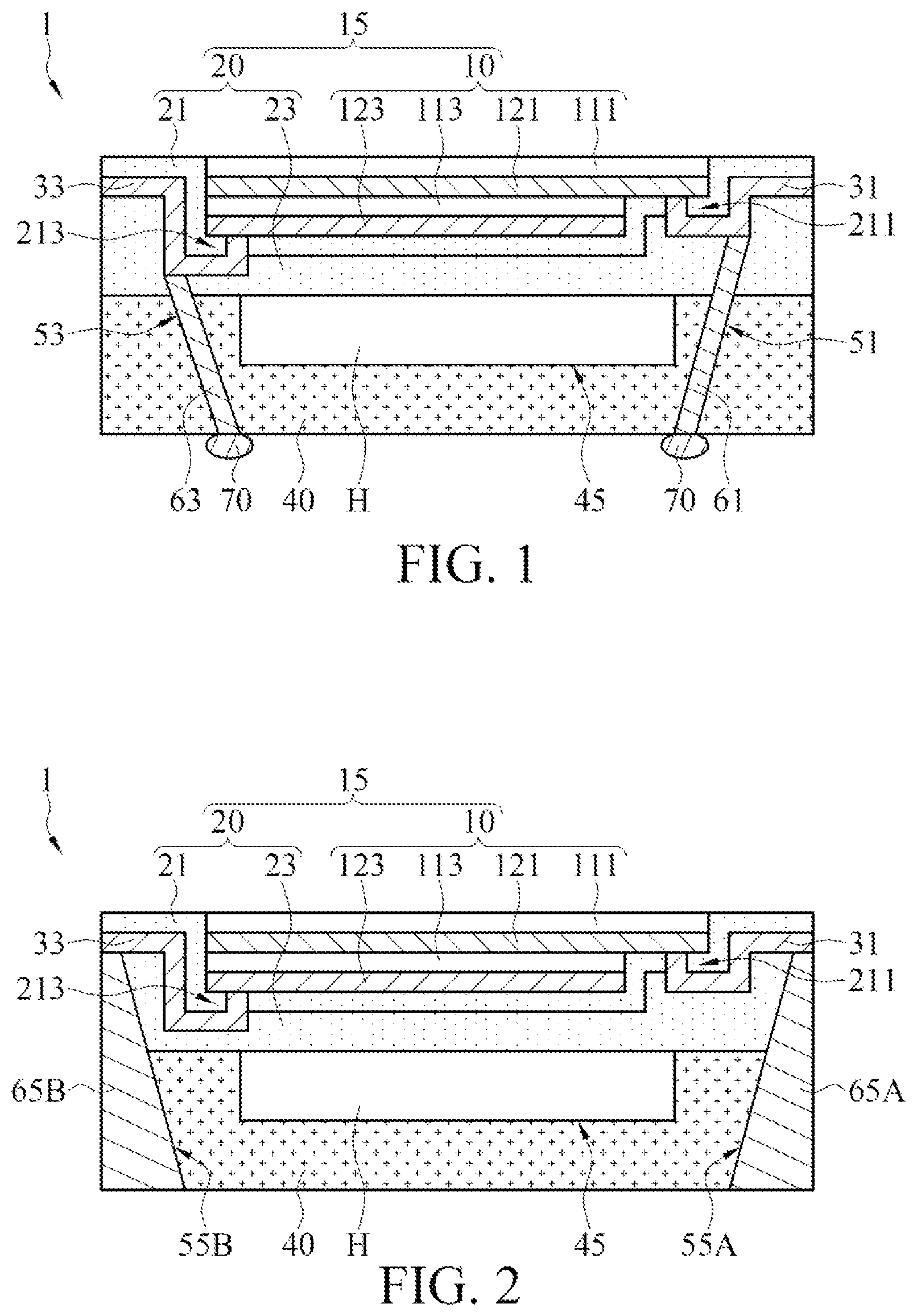 Patent US12611698 — Wafer level ultrasonic device — Figure 1