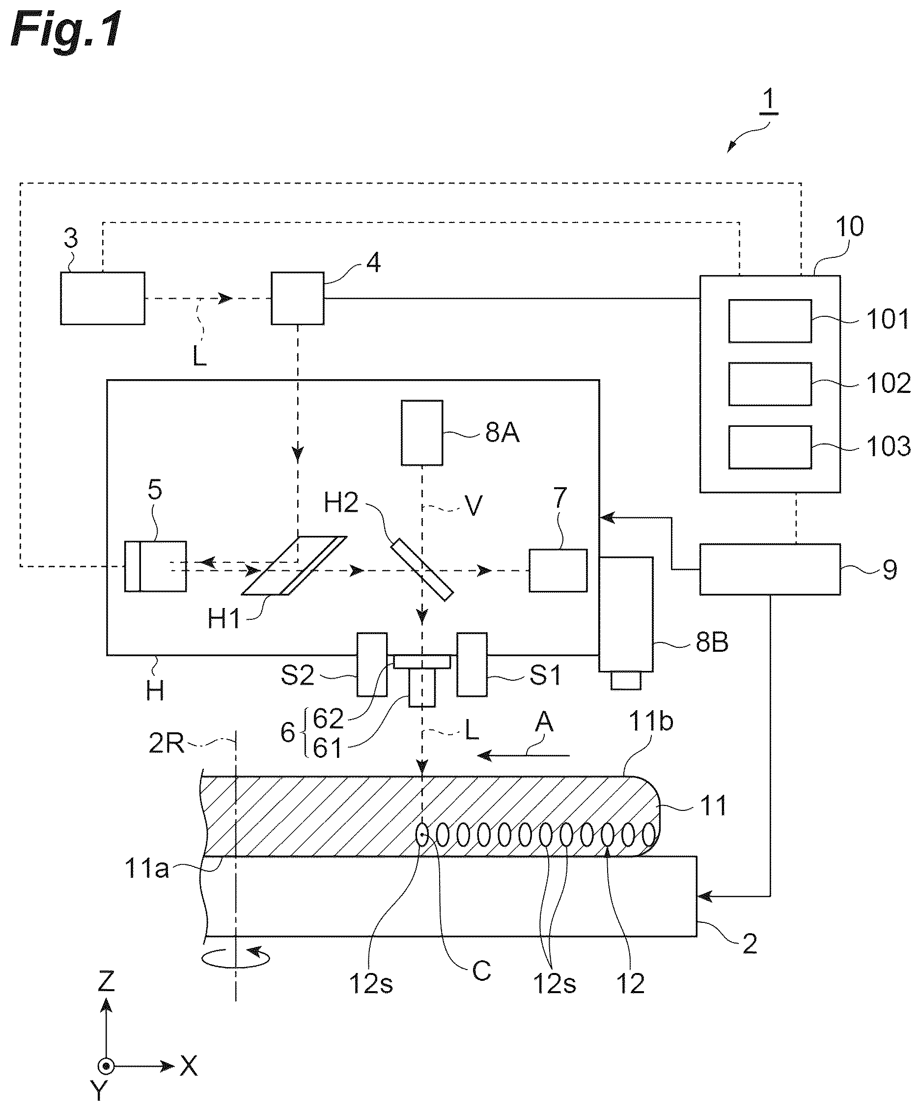 Patent US12611730 — Laser machining apparatus and laser machining method — Figure 1