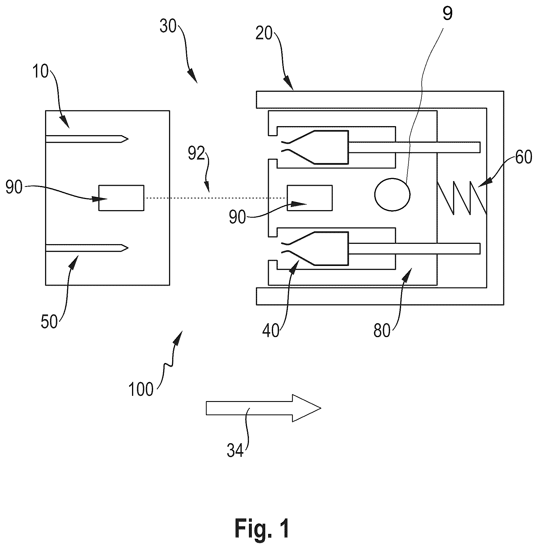 Patent US12611762 Figure 1 – System with a power tool and an energy supply device, and interface, and energy supply device