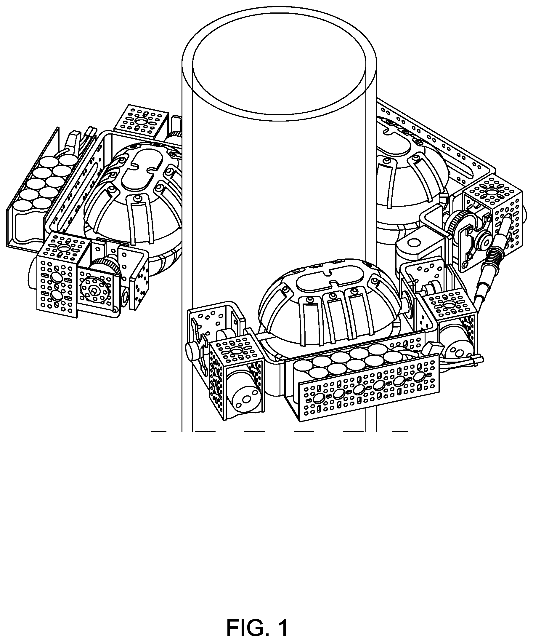 Patent US12611765 — Modular omnidirectional robotic system for nonplanar structure navigation — Figure 1