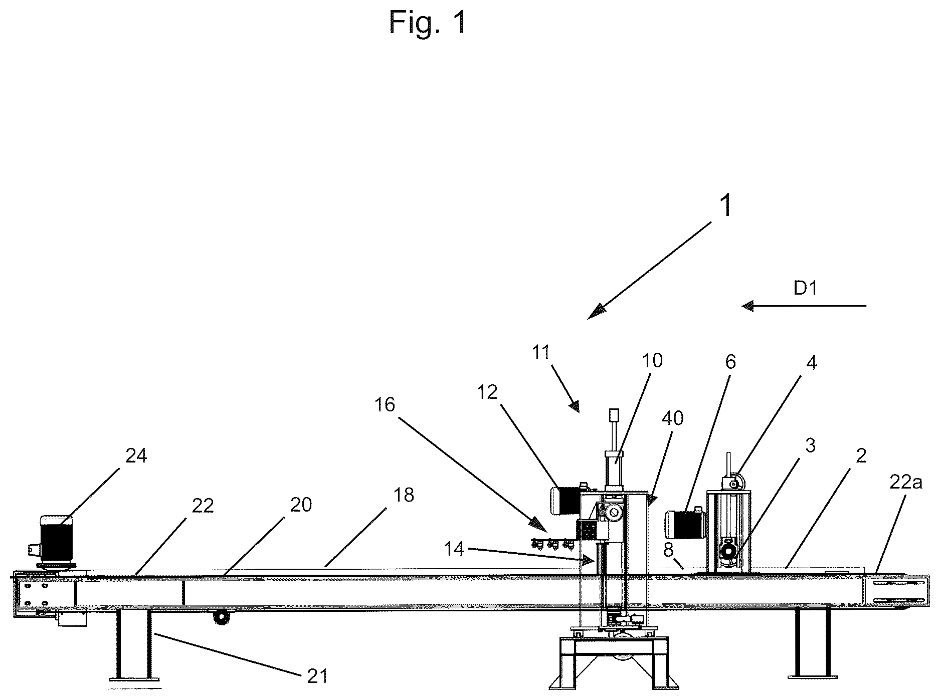 Patent US12611794 — Method and apparatus for producing engineered stone slabs — Figure 1