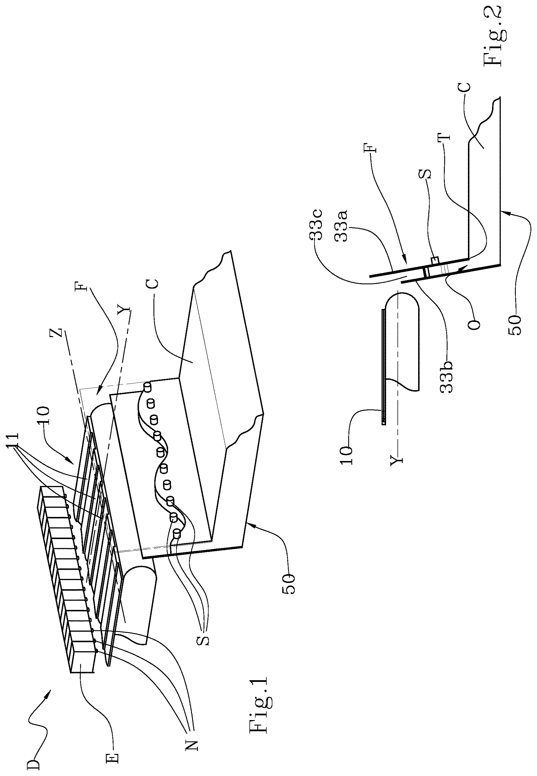 Patent US12611798 — Machine for dry decoration of ceramic tiles, with a control system for a ceramic mixture accumulation — Figure 1