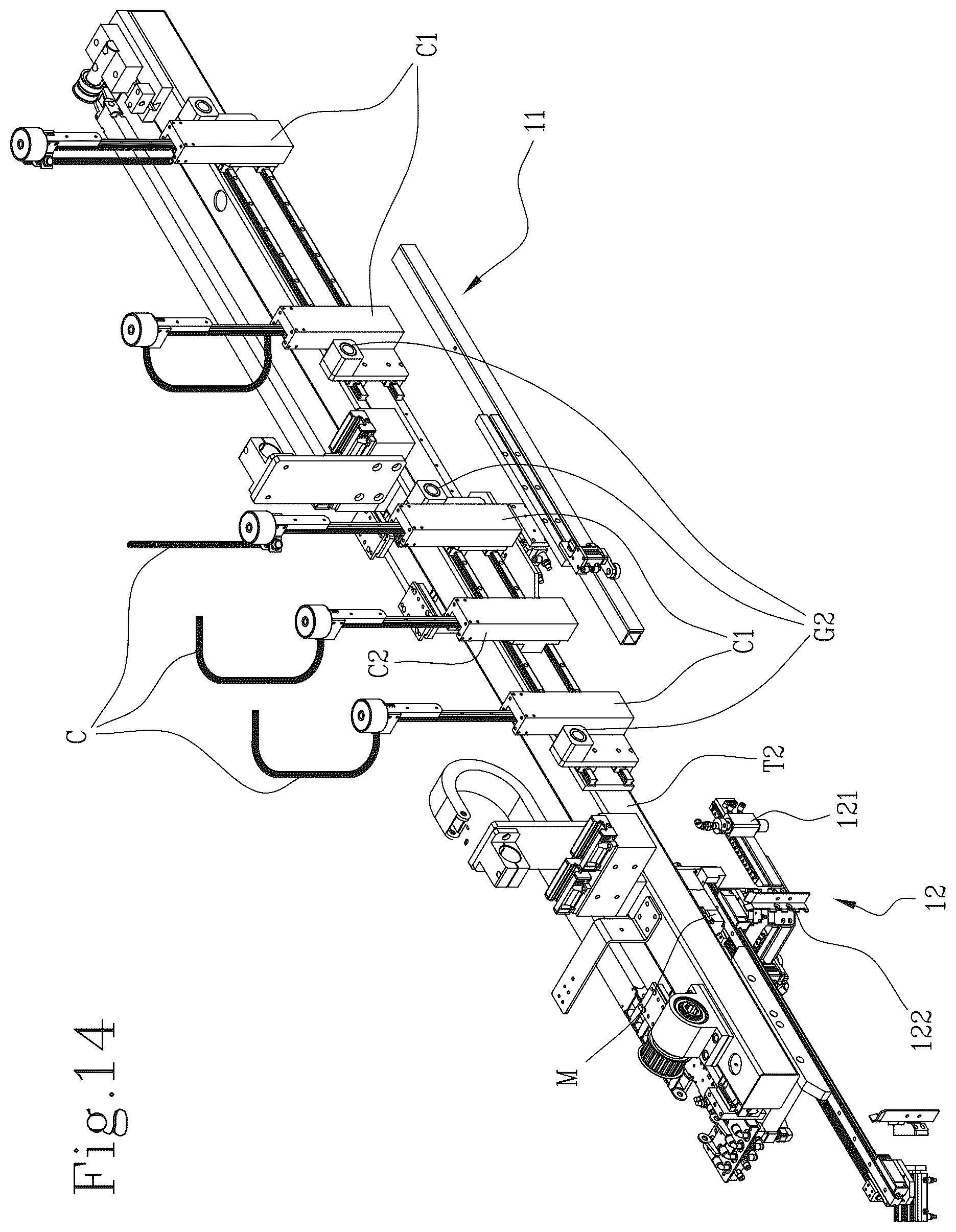 Patent US12611835 Figure 14 – Apparatus and method for wrapping a cardboard box