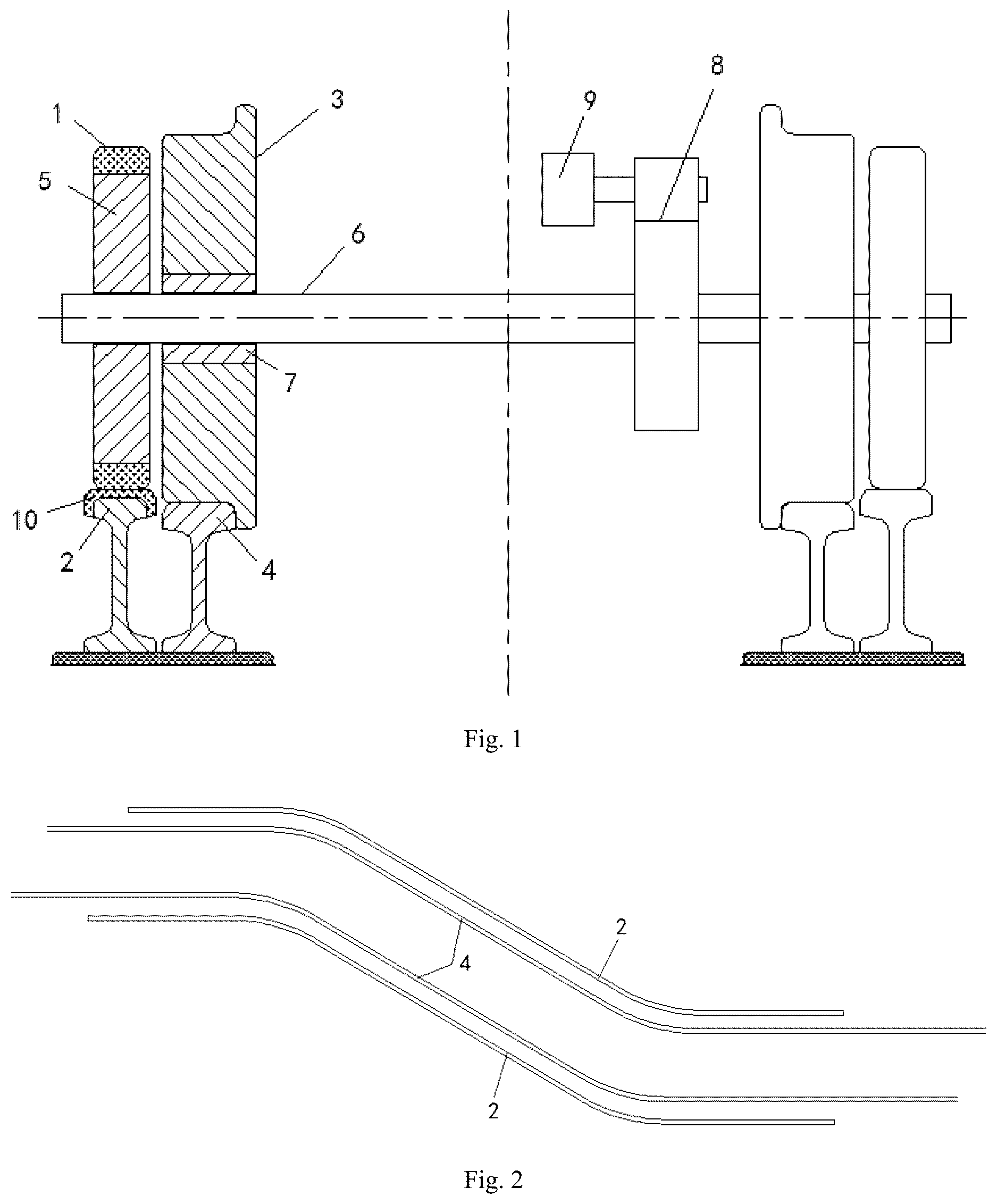 Patent US12611891 — Composite powered wheel set, train, wheel-rail system, and train control method — Figure 1