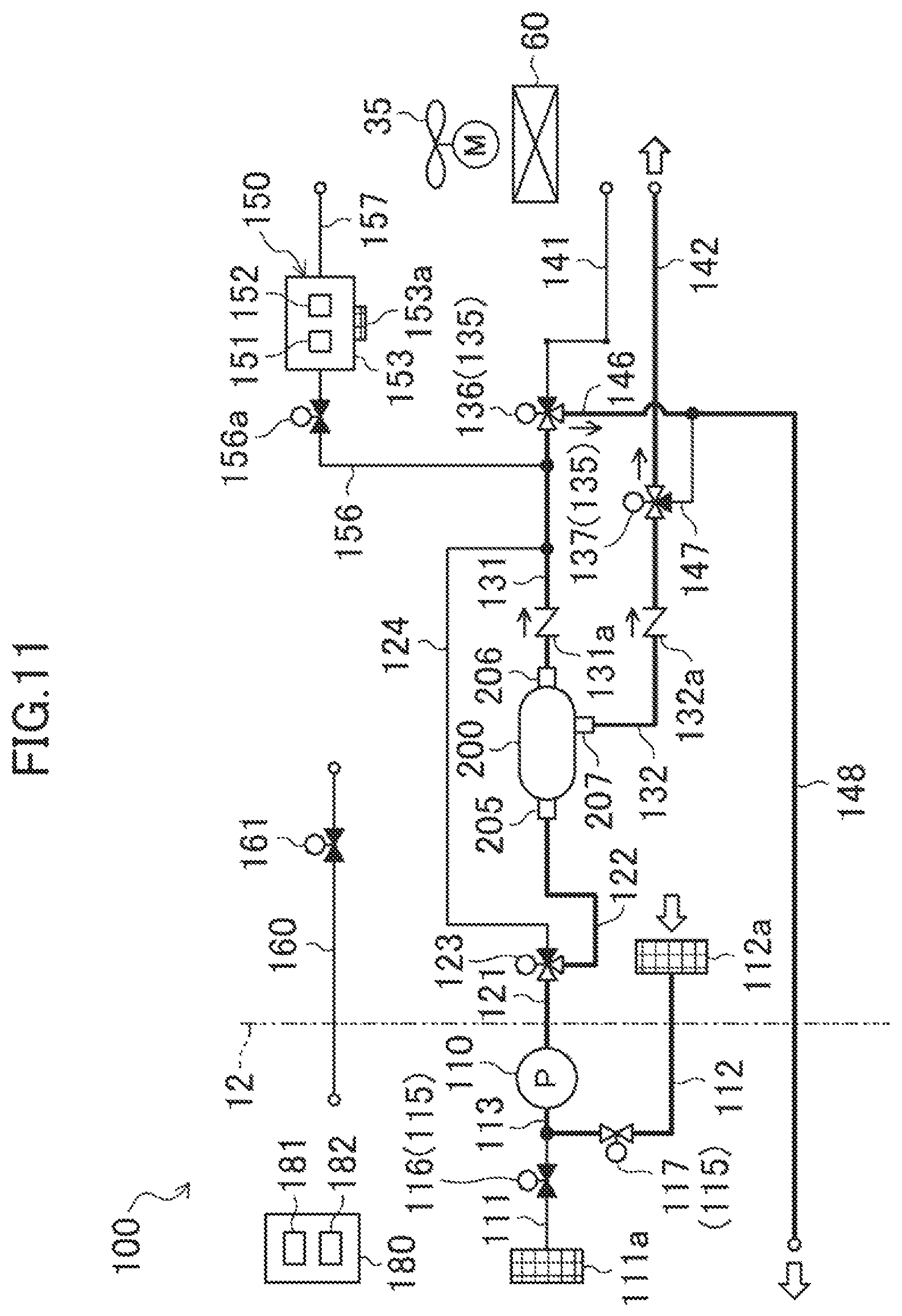 Patent US12611913 Figure 11 – Compartment air-conditioning apparatus, refrigeration apparatus, and transport container