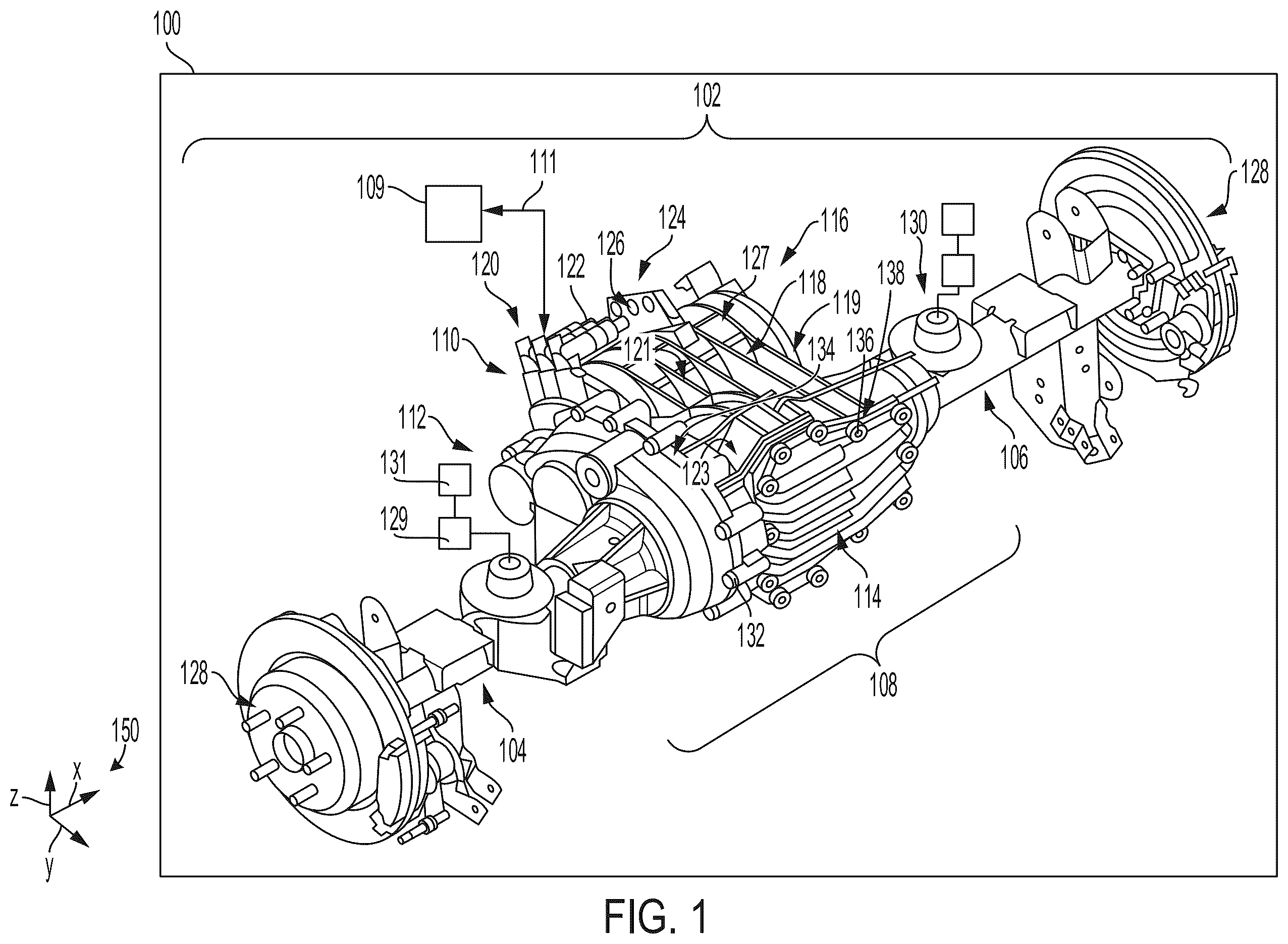 Patent US12611926 — Electric drive axle in a vehicle — Figure 1